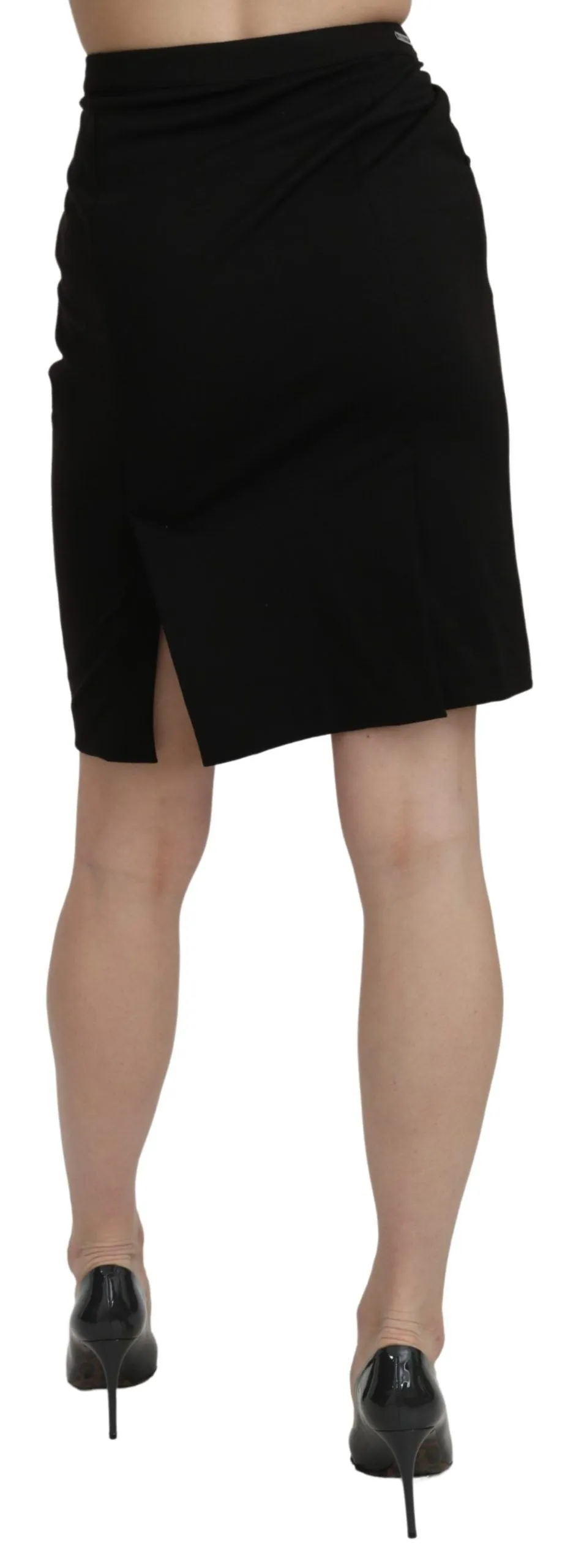 Chic High Waist Black Linen Skirt sold by Louxly product image thumbnail 3
