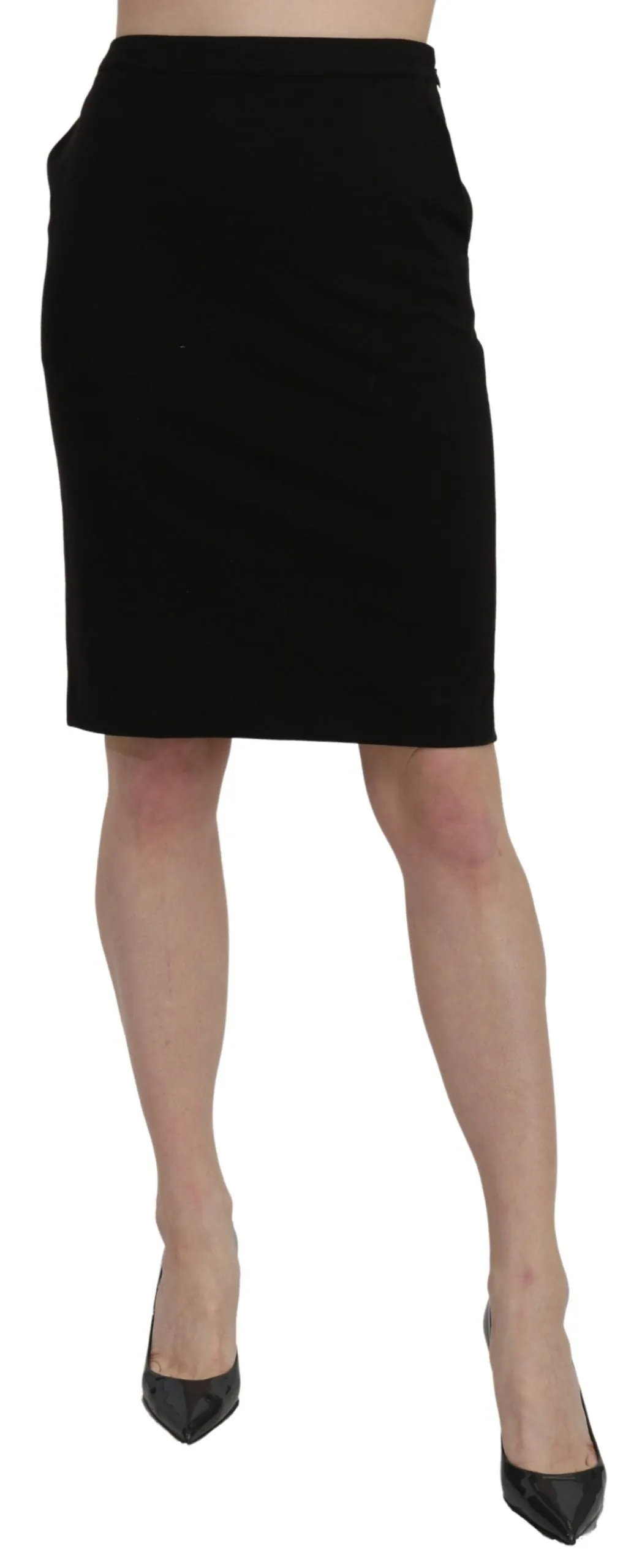 Chic High Waist Black Linen Skirt sold by Louxly