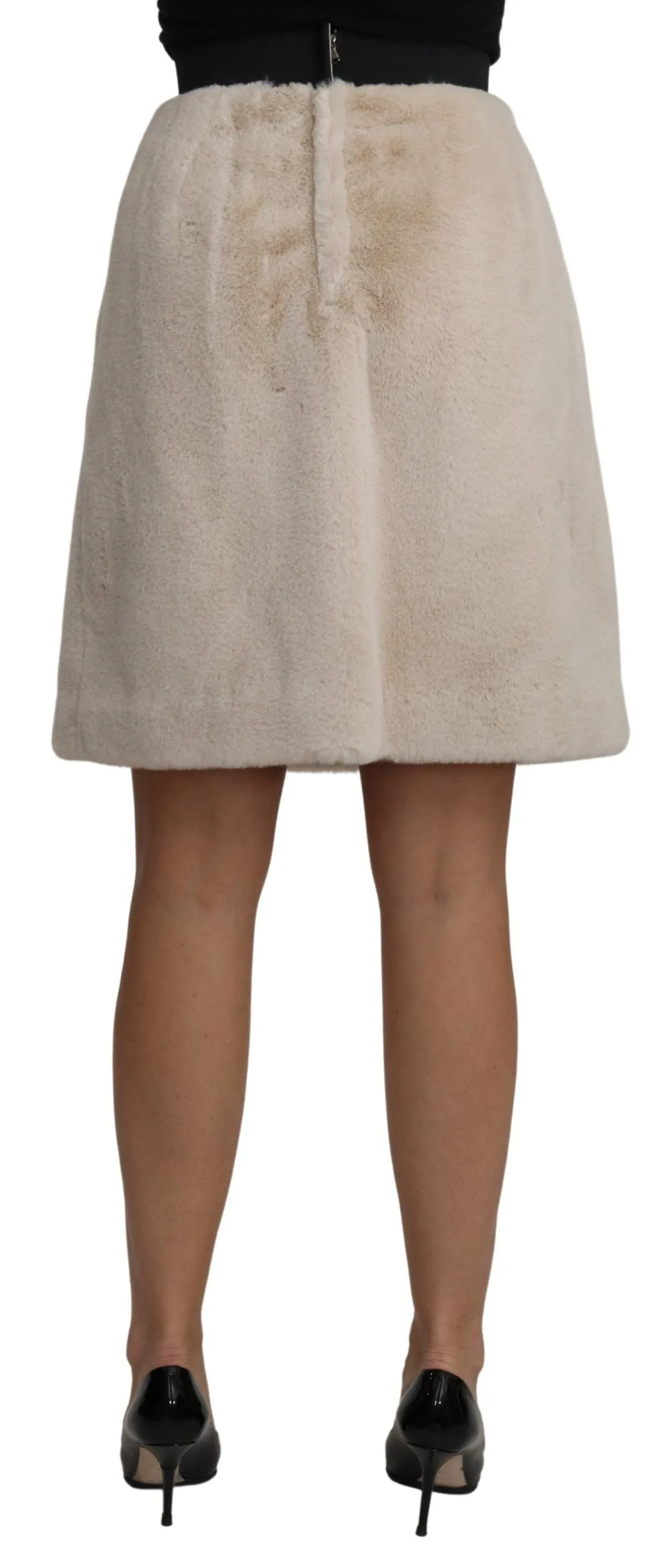Beige High Waist A-Line Mini Skirt sold by Louxly product image thumbnail 3