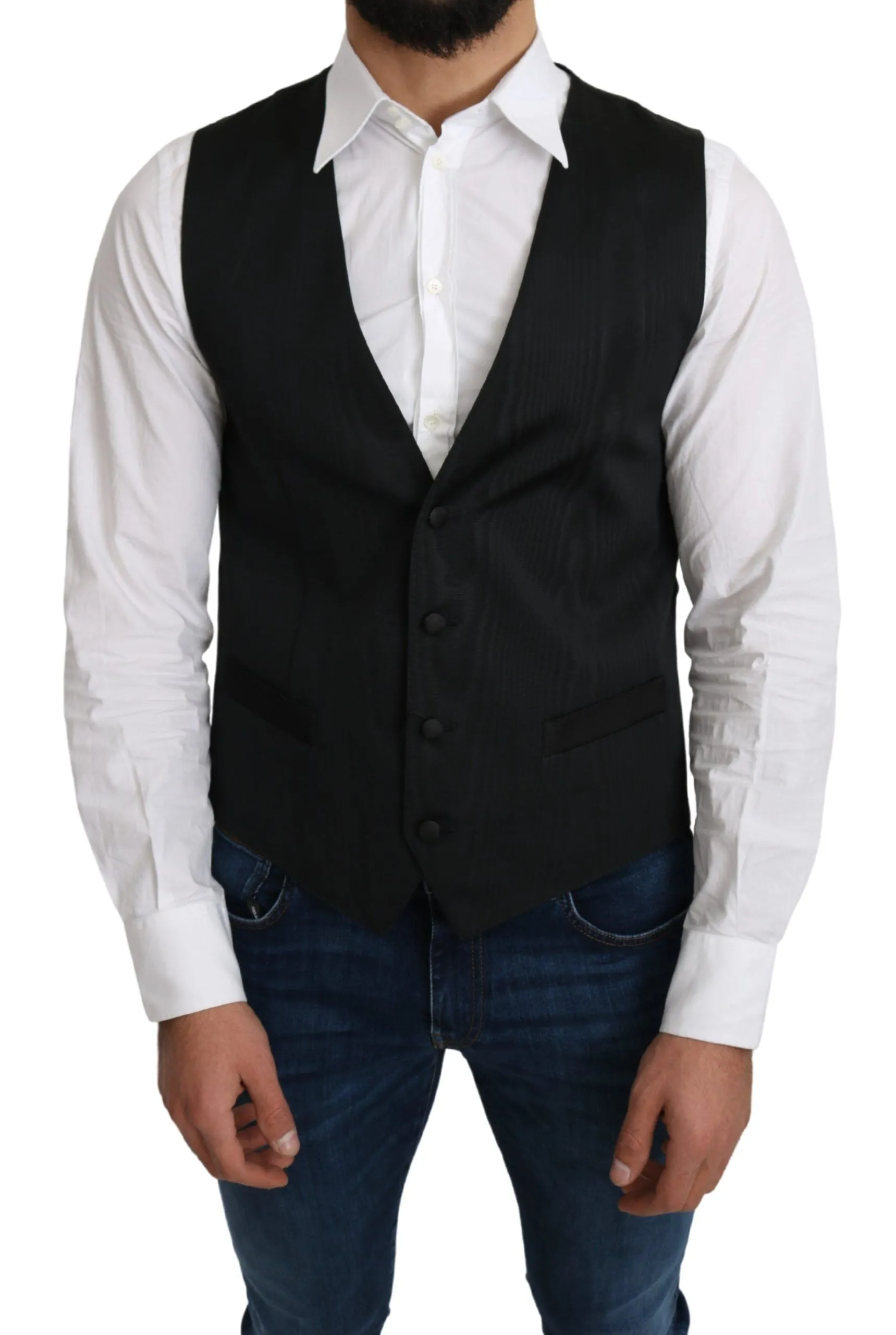 Elegant Silk Formal Gray Vest sold by Louxly product image thumbnail 2