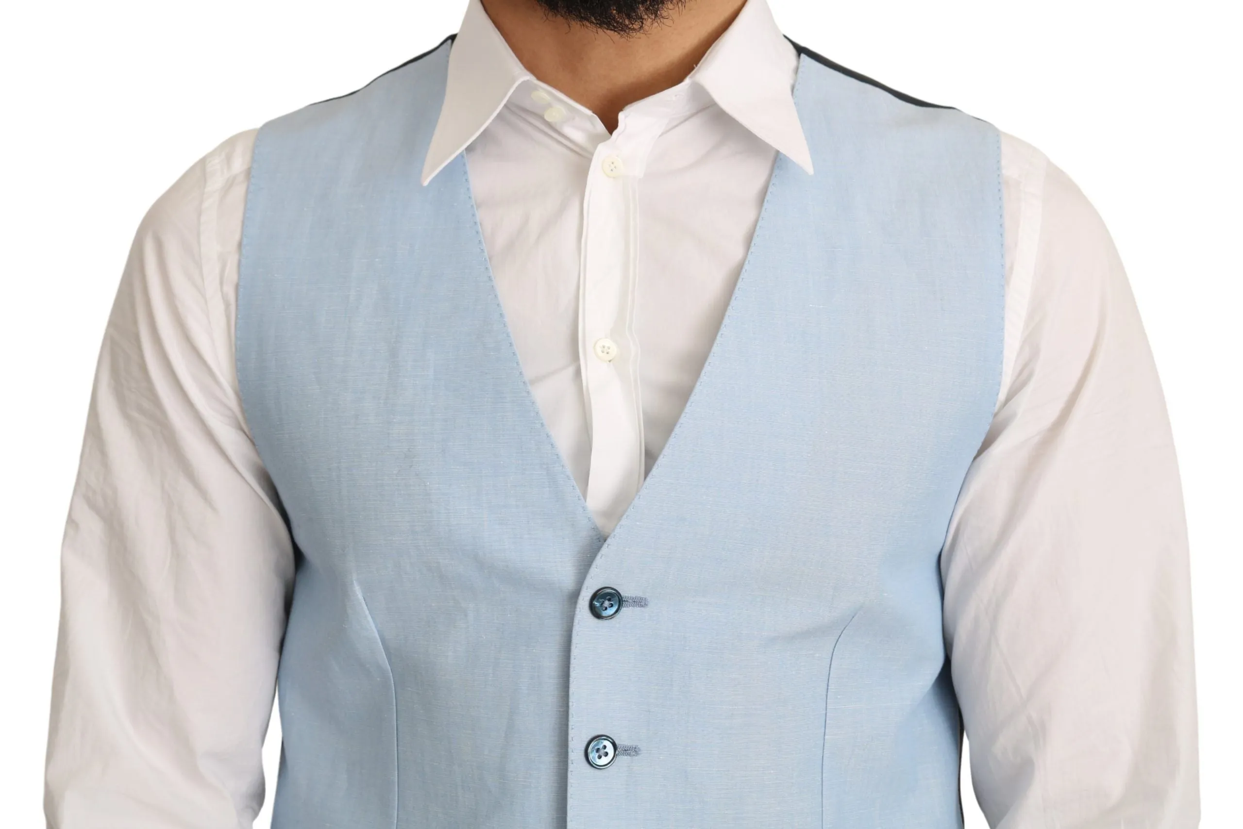 Elegant Azure Men's Formal Vest sold by Louxly product image thumbnail 4
