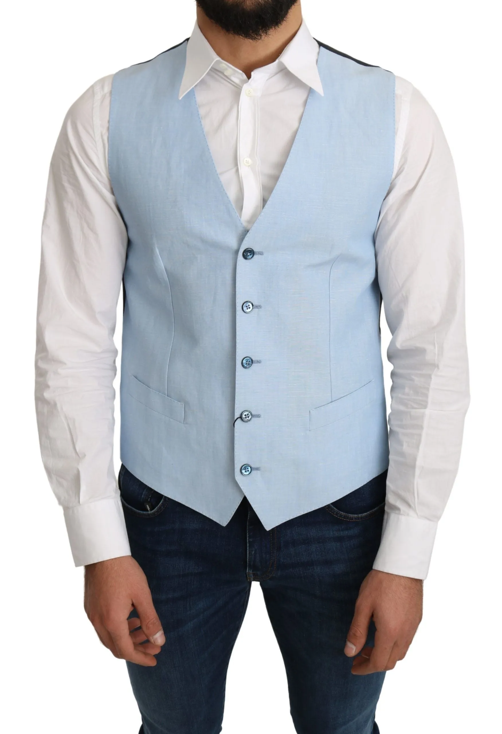 Elegant Azure Men's Formal Vest sold by Louxly