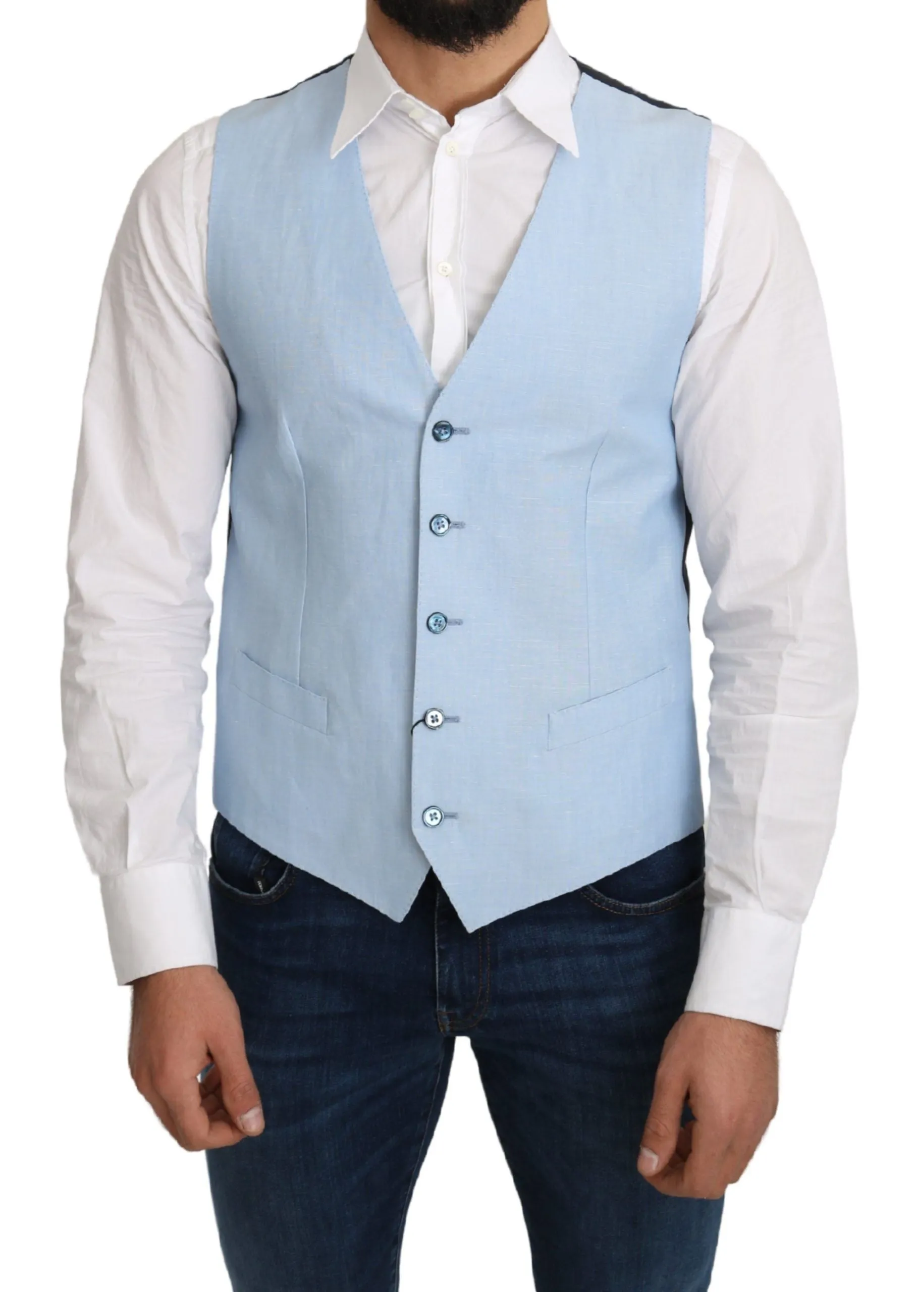 Elegant Azure Men's Formal Vest sold by Louxly product image thumbnail 5