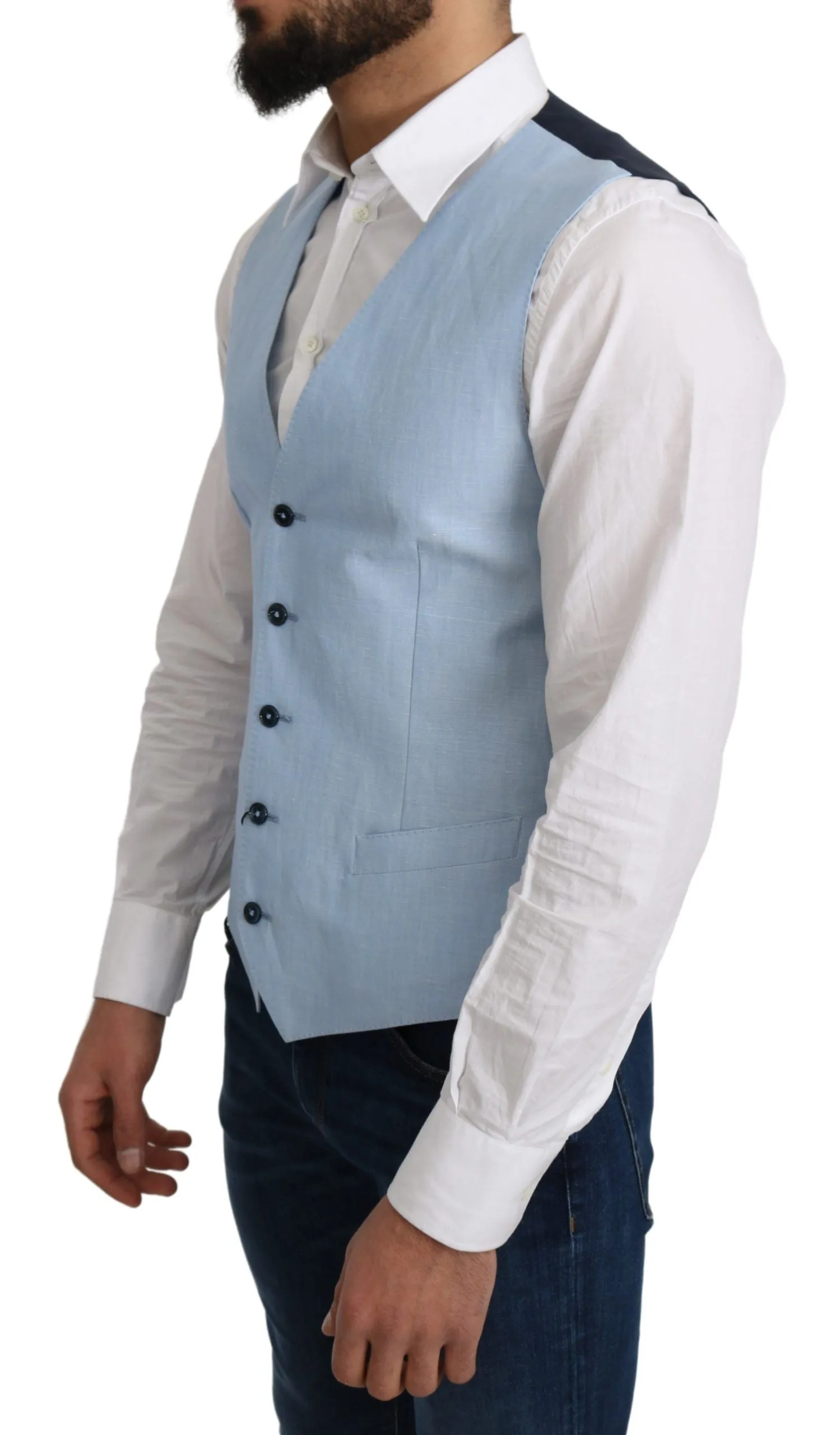 Elegant Azure Men's Formal Vest sold by Louxly product image thumbnail 2