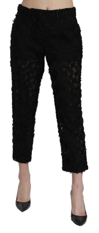 Elegant Straight Cropped Lace Trousers sold by Louxly