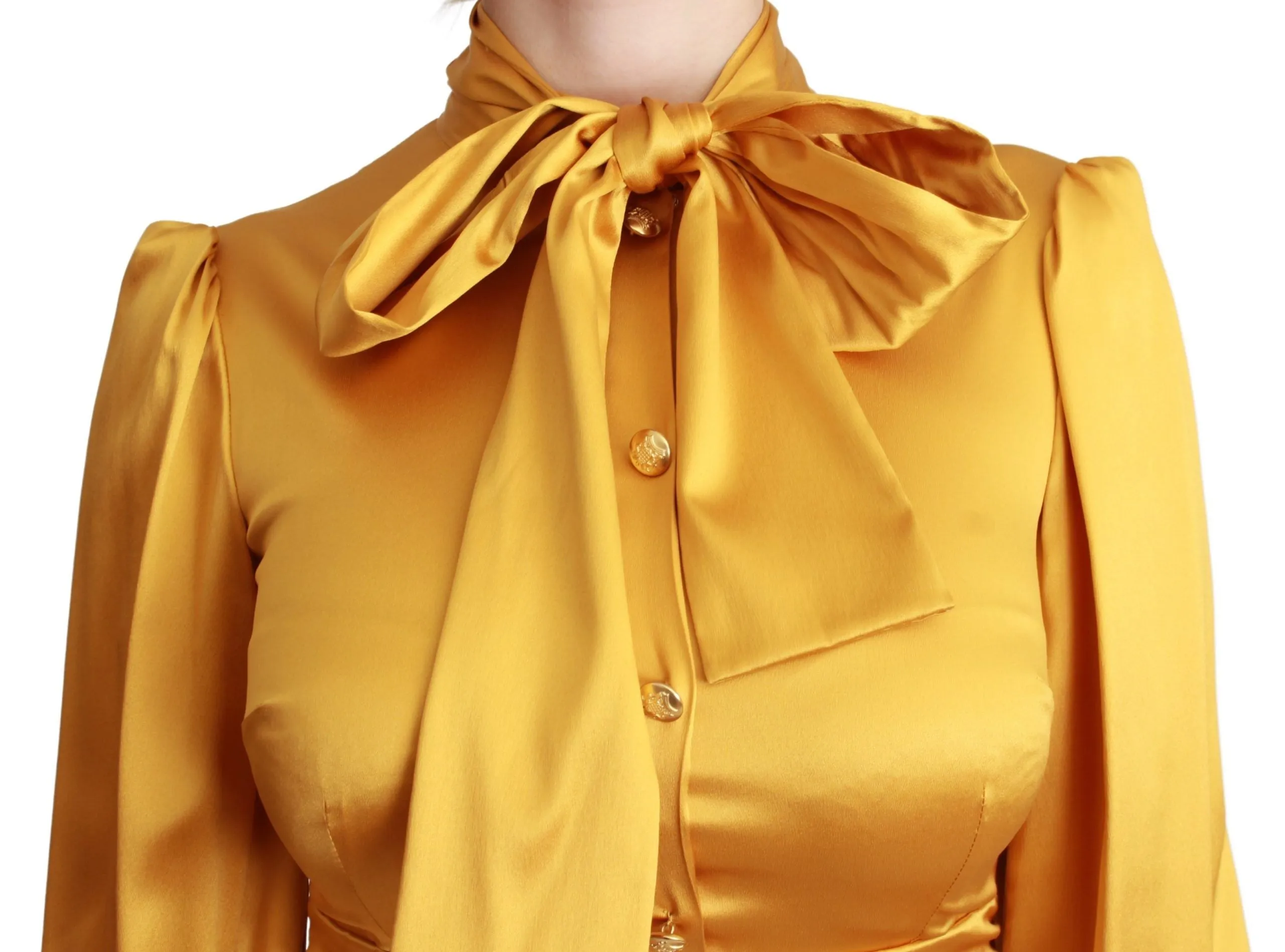 Radiant Yellow Silk Bodycon Mini Dress sold by Louxly product image thumbnail 5