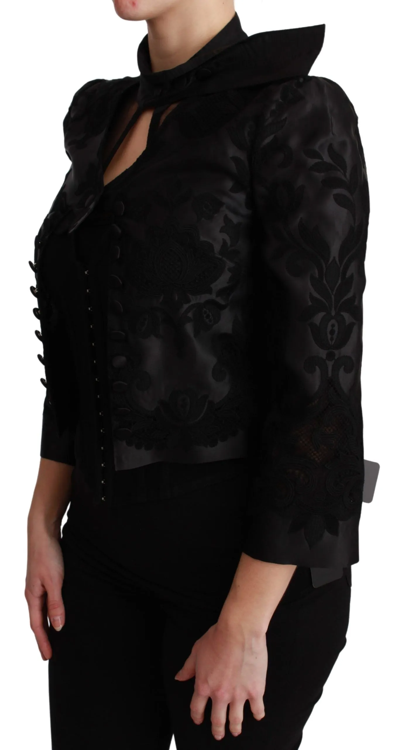 Exquisite Floral Jacquard Corset Blazer sold by Louxly product image thumbnail 3