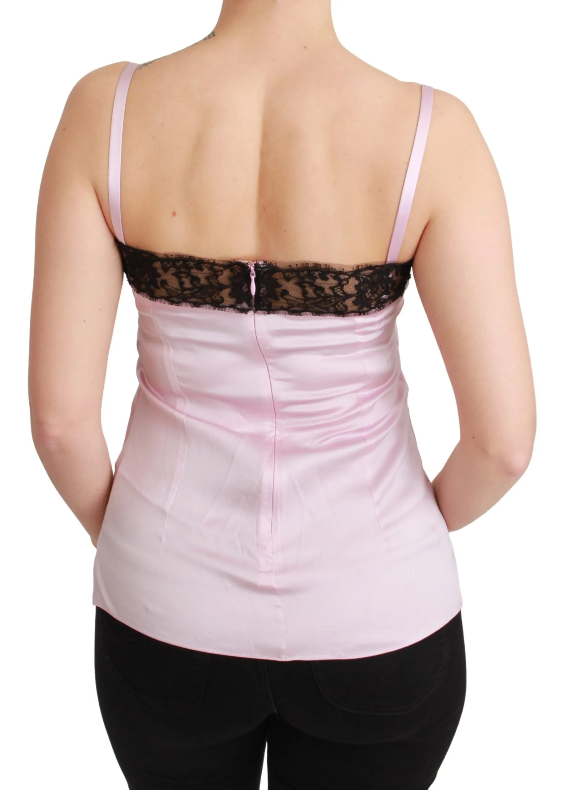 Elegant Silk Lace Detail Tank Top sold by Louxly product image thumbnail 5