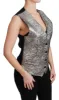 Elegant Silver Sleeveless Brocade Vest sold by Louxly