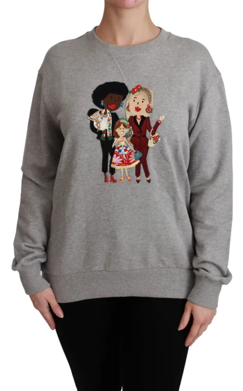 Elegant Multicolor Embroidered Crew-neck Sweater sold by Louxly