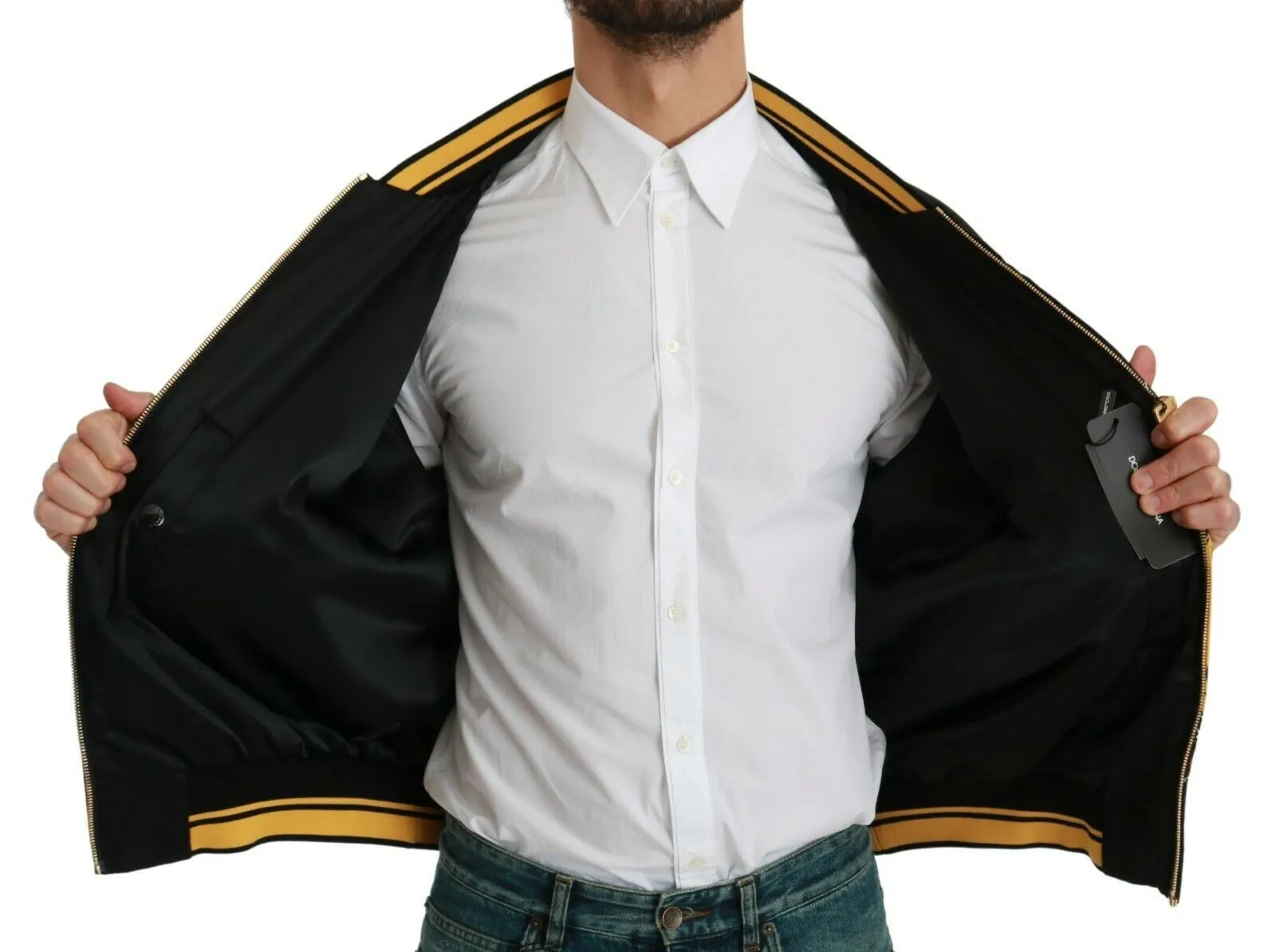 Multicolor Motive Bomber Style Jacket sold by Louxly product image thumbnail 5