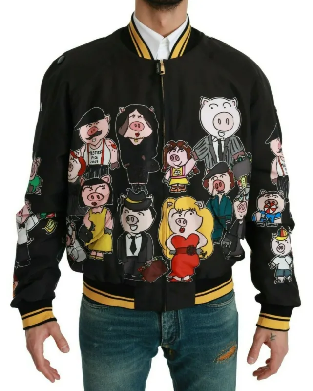 Multicolor Motive Bomber Style Jacket sold by Louxly