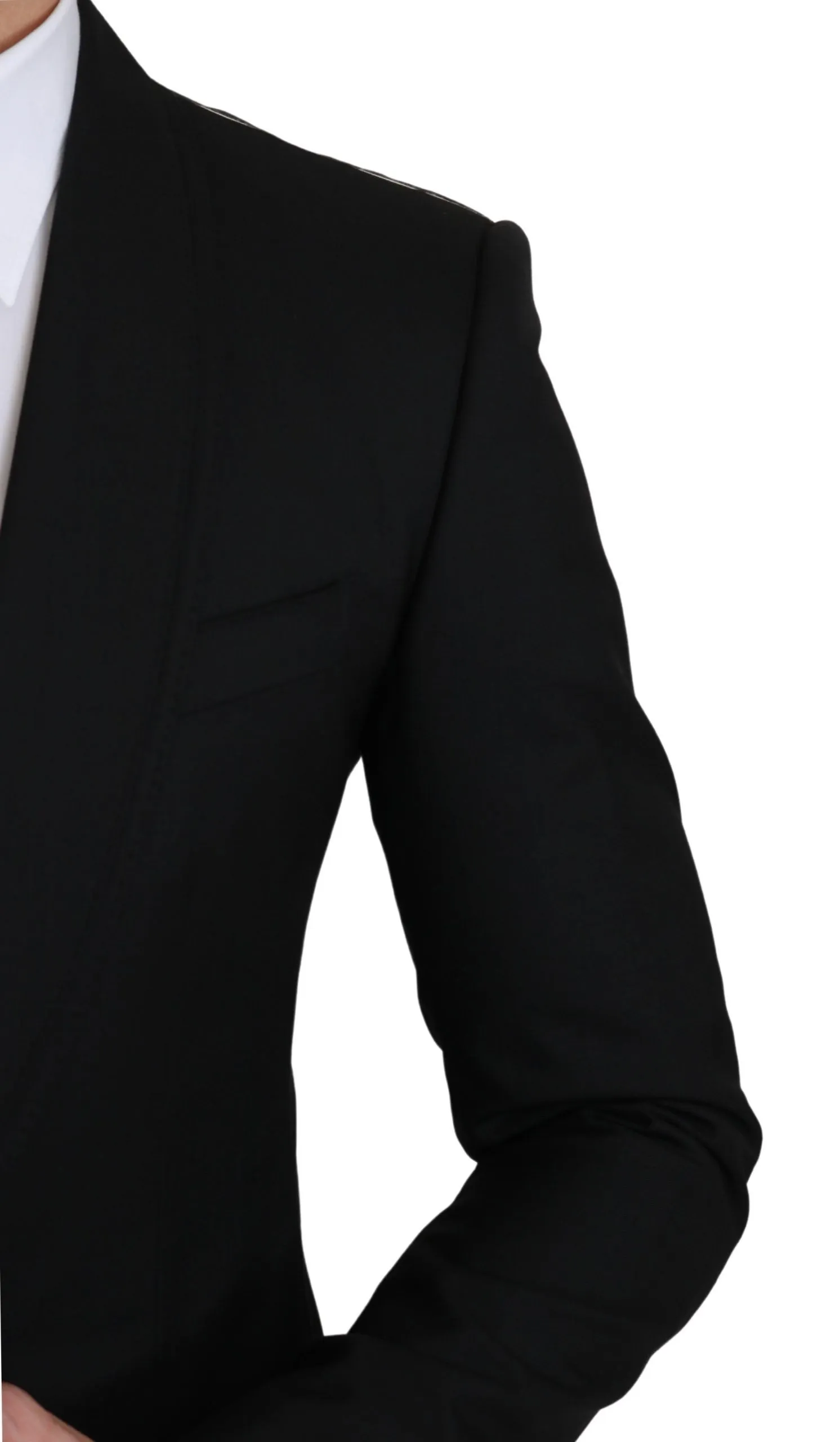 Elegant Black Virgin Wool Formal Blazer sold by Louxly product image thumbnail 5