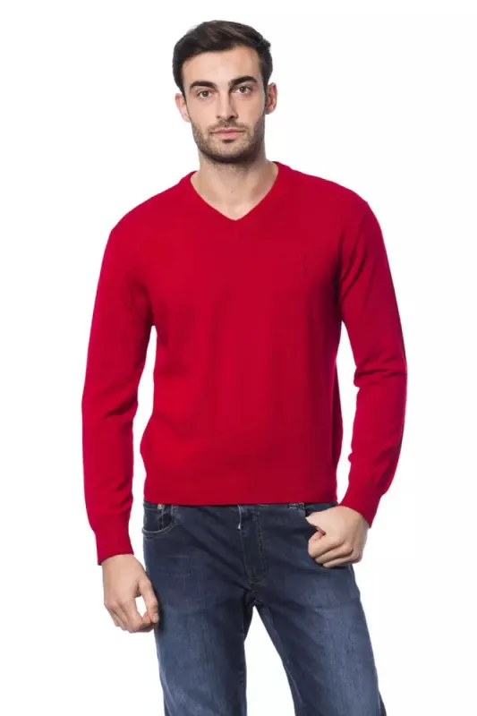 Red Merino Wool Men Sweater sold by Louxly