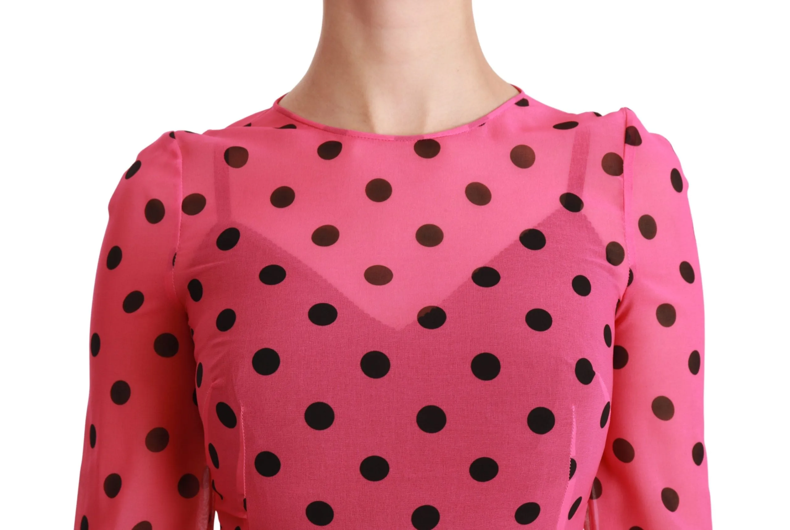 Elegant Polka Dot A-Line Knee Length Dress sold by Louxly product image thumbnail 5