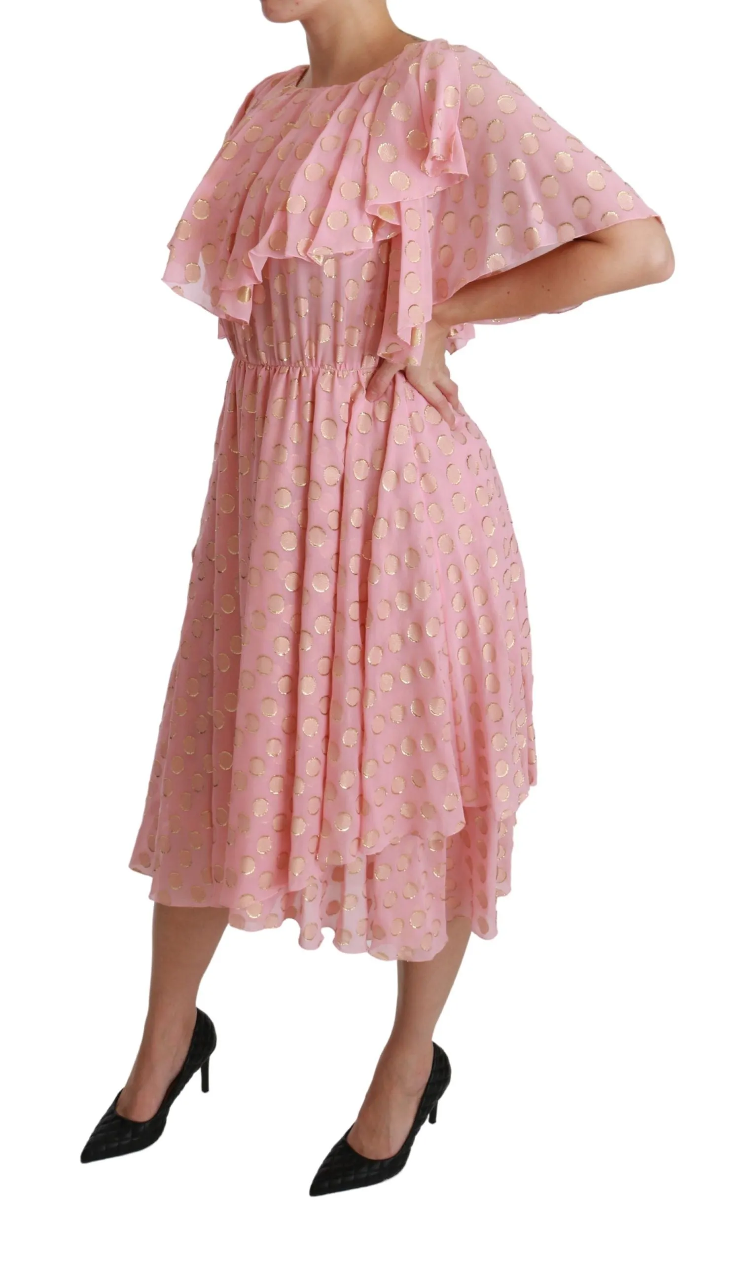 Elegant Pleated Midi A-Line Dress sold by Louxly product image thumbnail 3