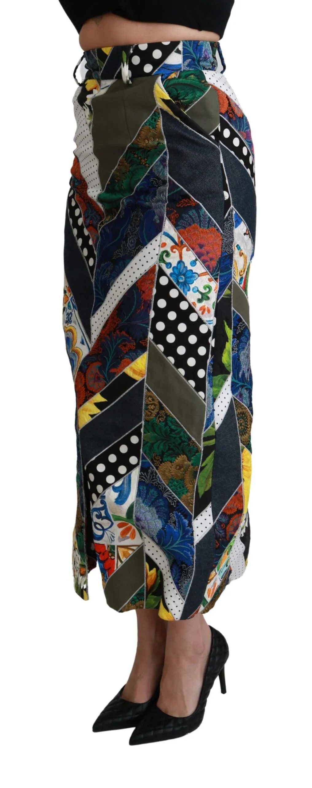 Elegant Geometric Print High-Waist Skirt sold by Louxly product image thumbnail 4