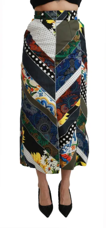 Elegant Geometric Print High-Waist Skirt sold by Louxly