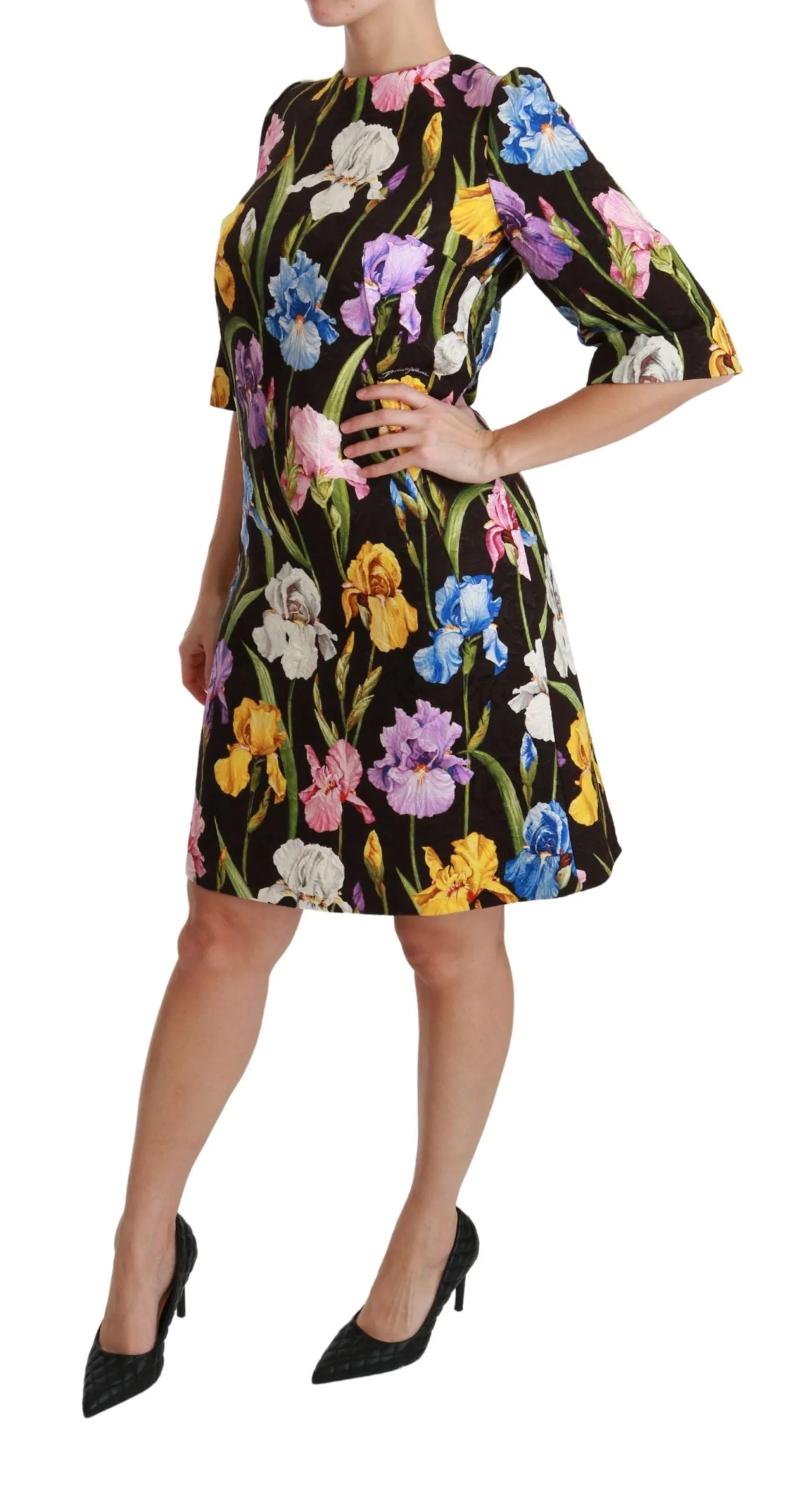 Floral Brocade Shift Mini Dress sold by Louxly product image thumbnail 3
