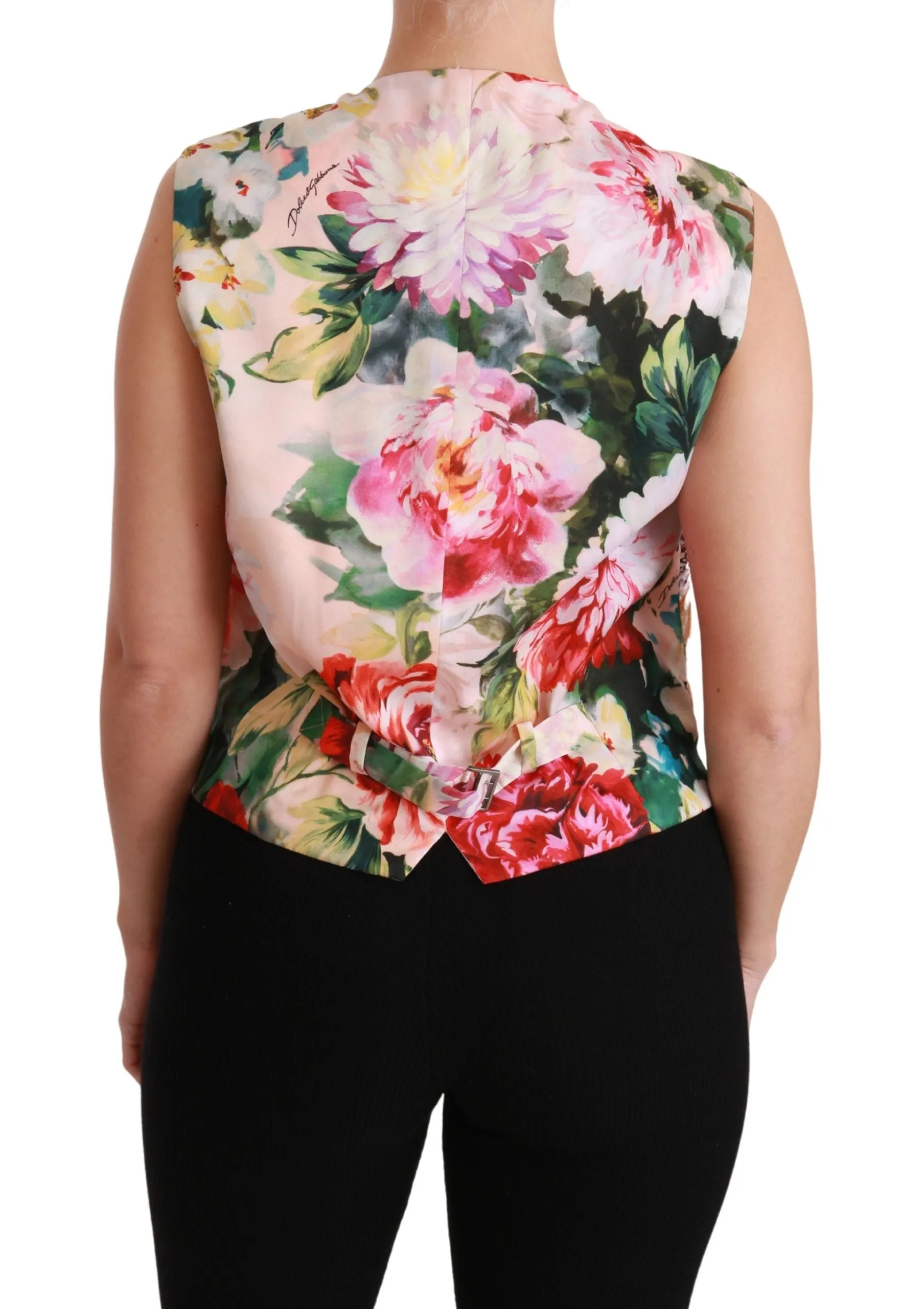 Multicolor Brocade Floral Sleeveless Vest sold by Louxly product image thumbnail 4