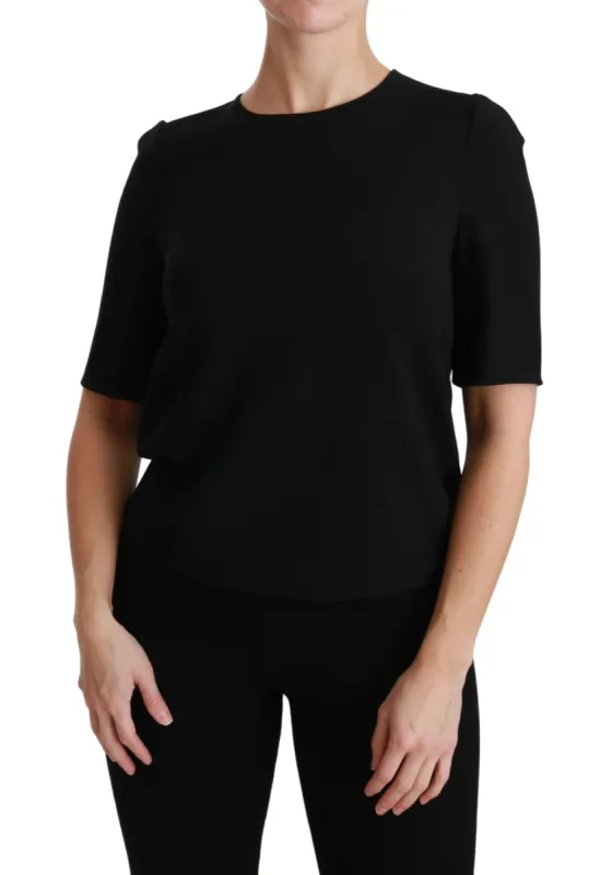 Elegant Black Stretch Blouse Top sold by Louxly