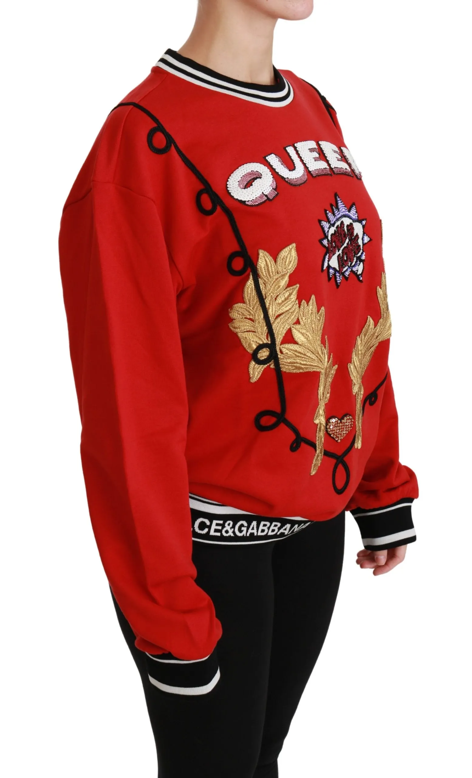 Radiant Red Sequined Crew Neck Sweater sold by Louxly product image thumbnail 2