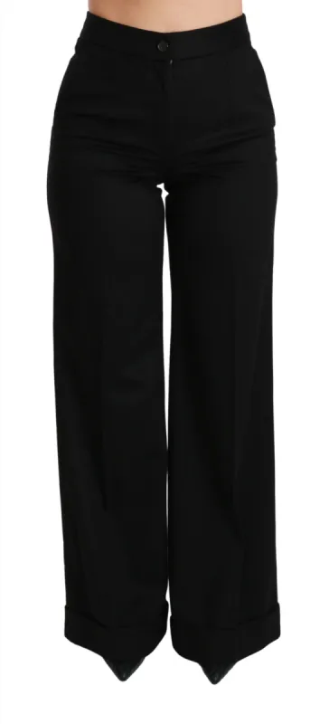 Elegant High Waist Flared Cashmere Pants sold by Louxly
