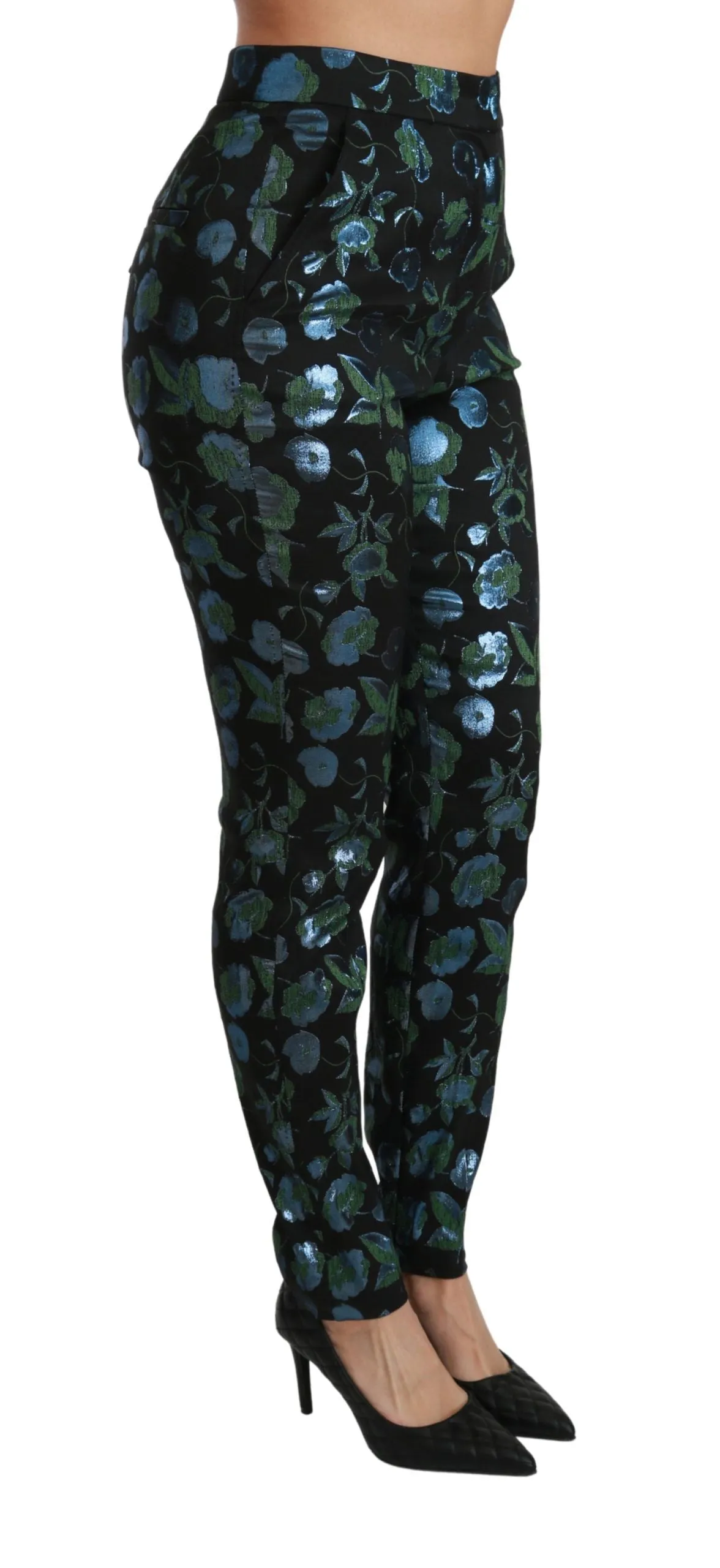 Floral High Waist Skinny Trousers sold by Louxly product image thumbnail 3