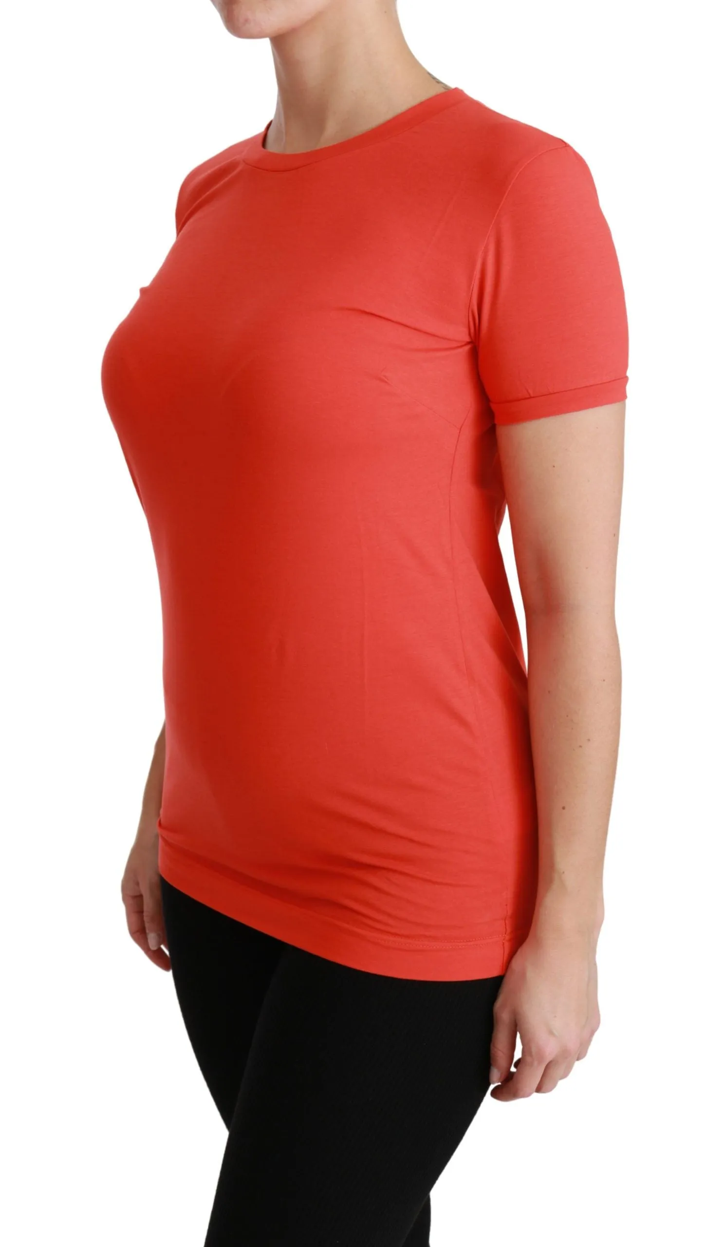 Elegant Red Crewneck Short Sleeve Tee sold by Louxly product image thumbnail 3