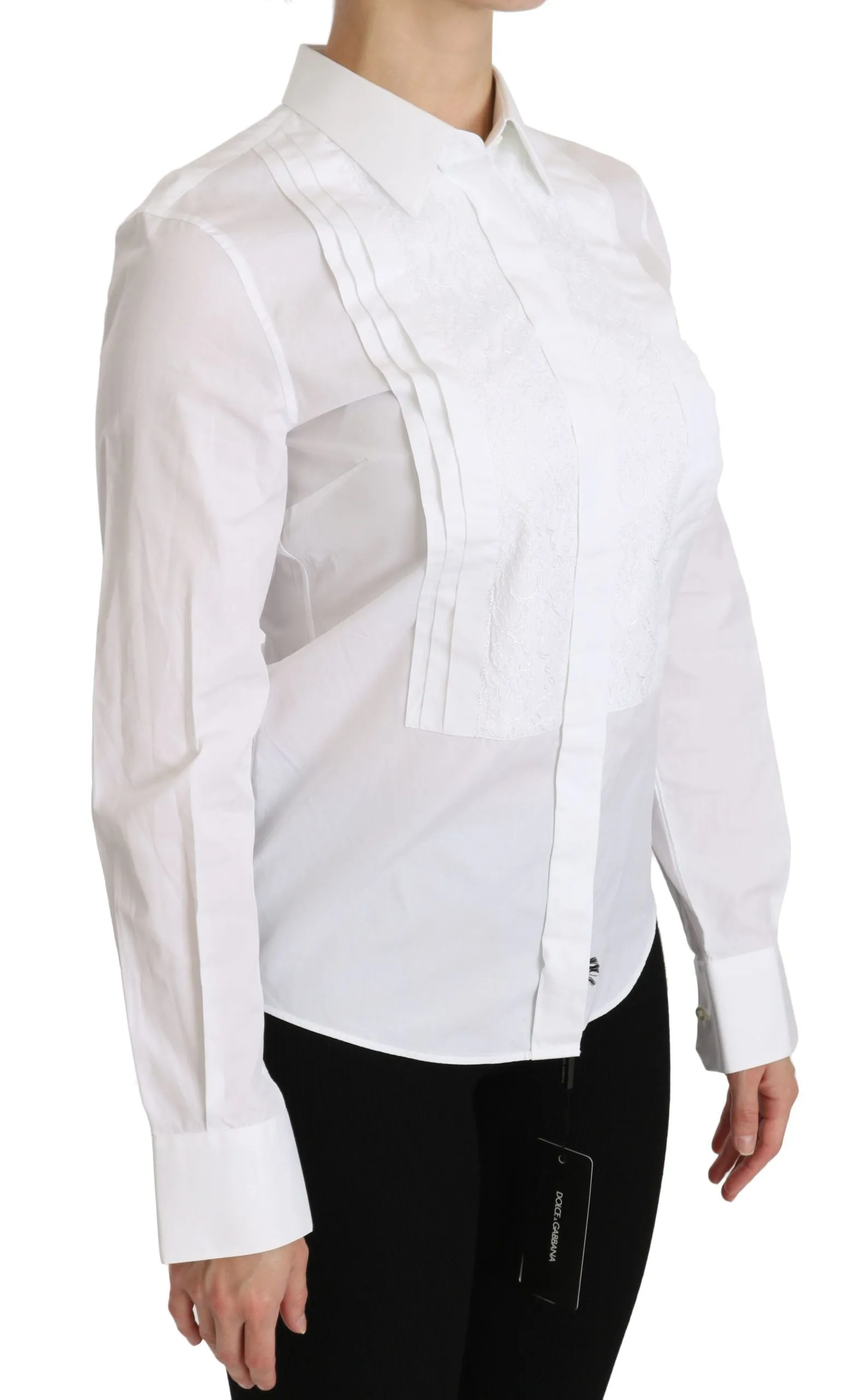 Elegant White Collared Long Sleeve Polo Top sold by Louxly product image thumbnail 3
