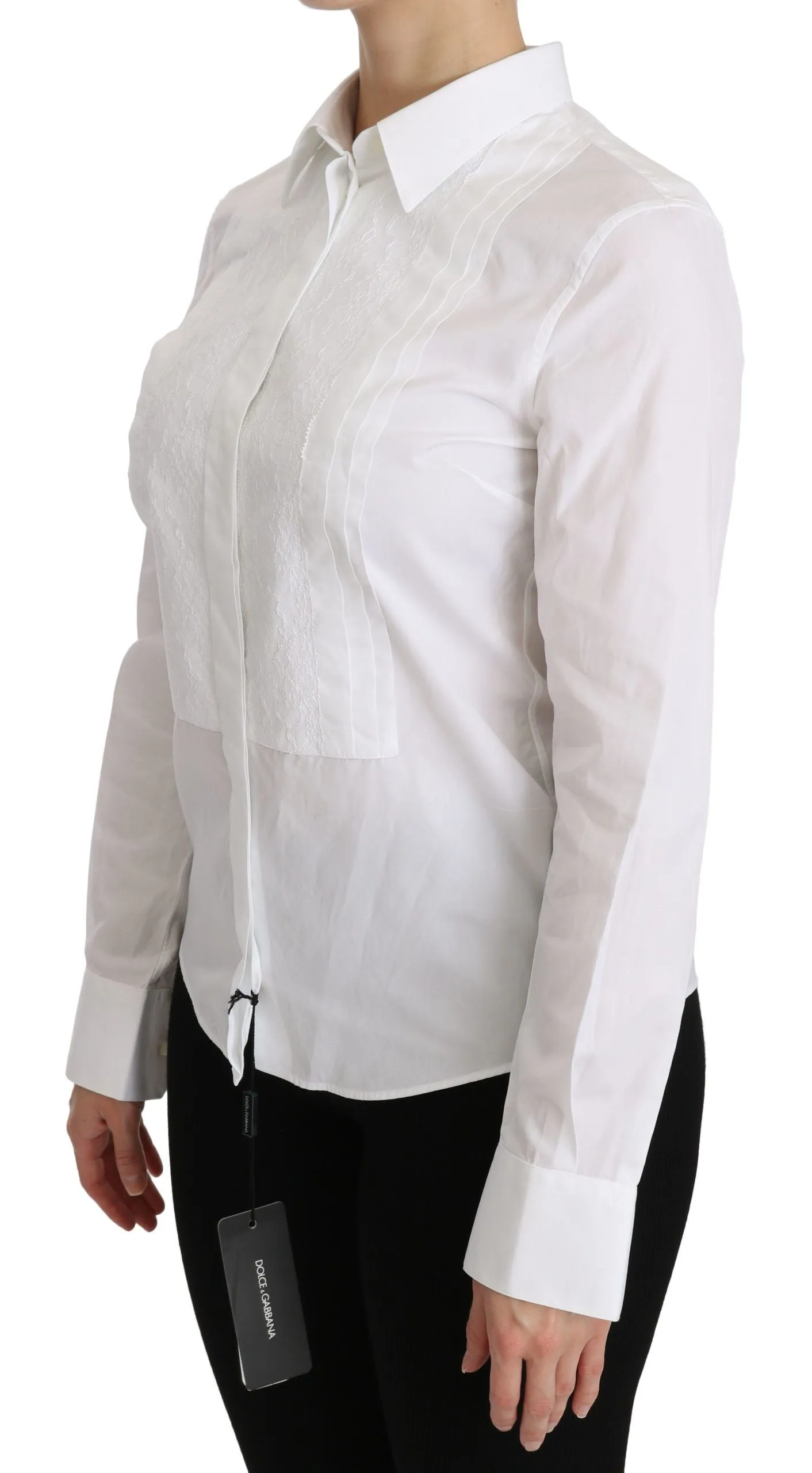 Elegant White Collared Long Sleeve Polo Top sold by Louxly product image thumbnail 2