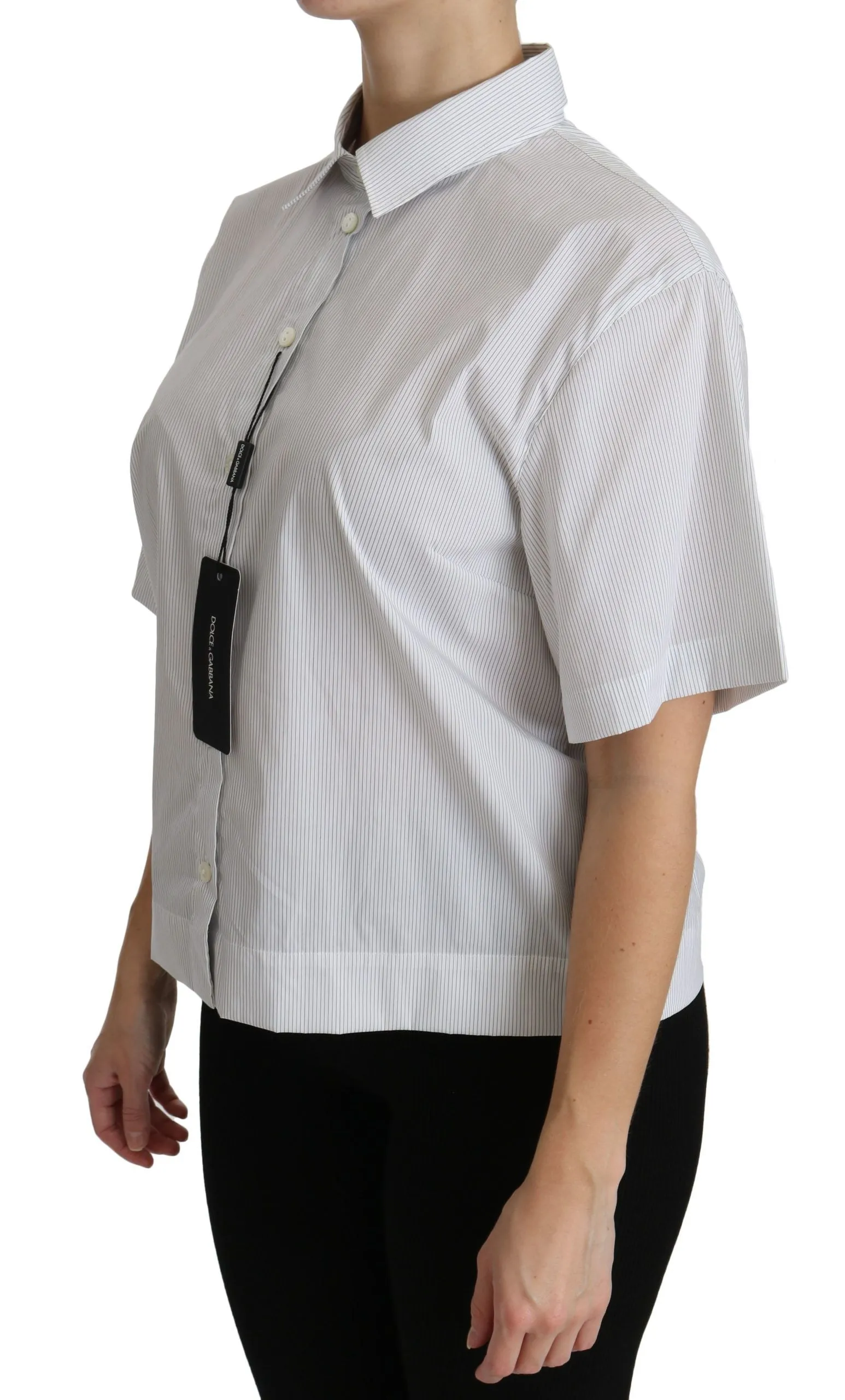 Elegant White Cotton Polo Top sold by Louxly product image thumbnail 3