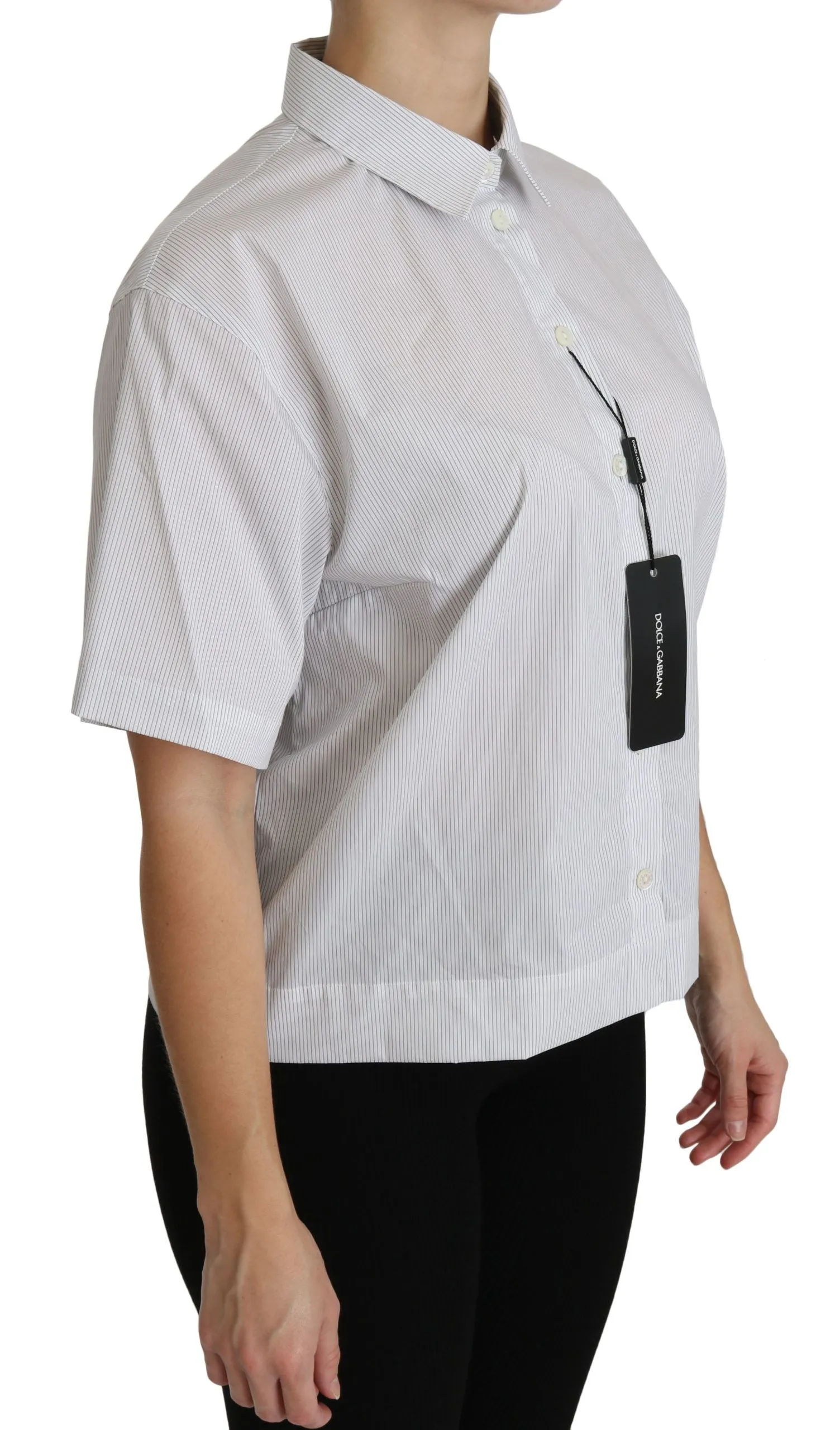 Elegant White Cotton Polo Top sold by Louxly product image thumbnail 2