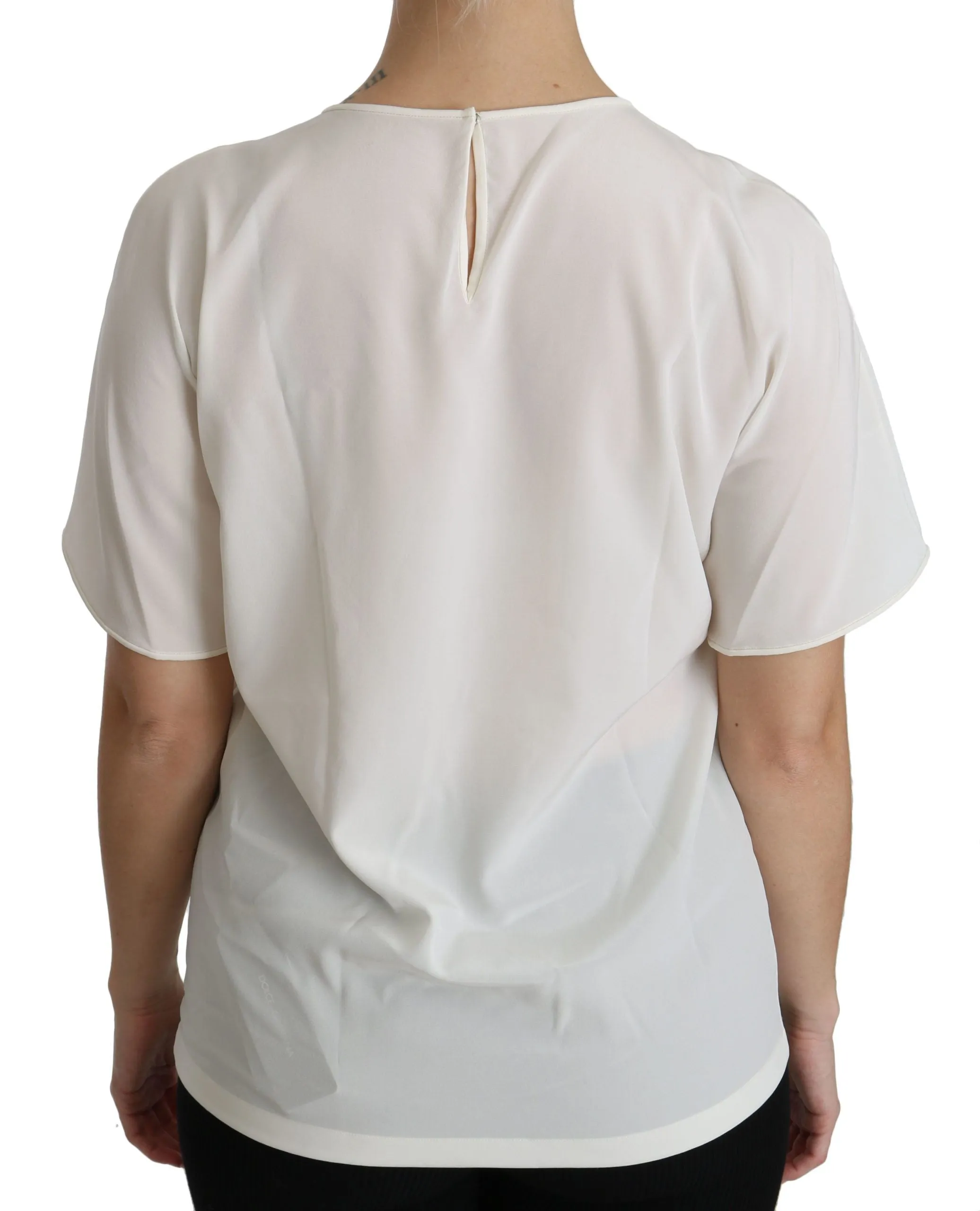 Elegant Silk Blend Round Neck Top sold by Louxly product image thumbnail 5