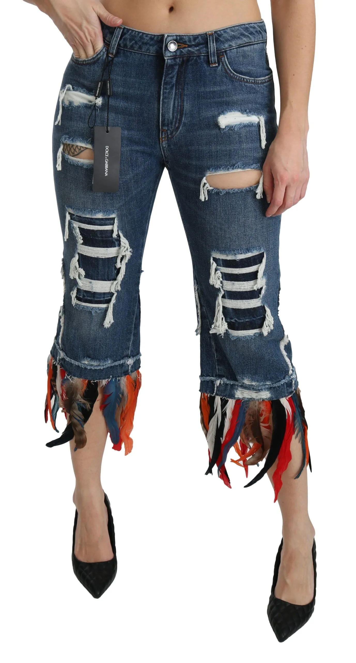 Chic Low Waist Cropped Jeans sold by Louxly product image thumbnail 5