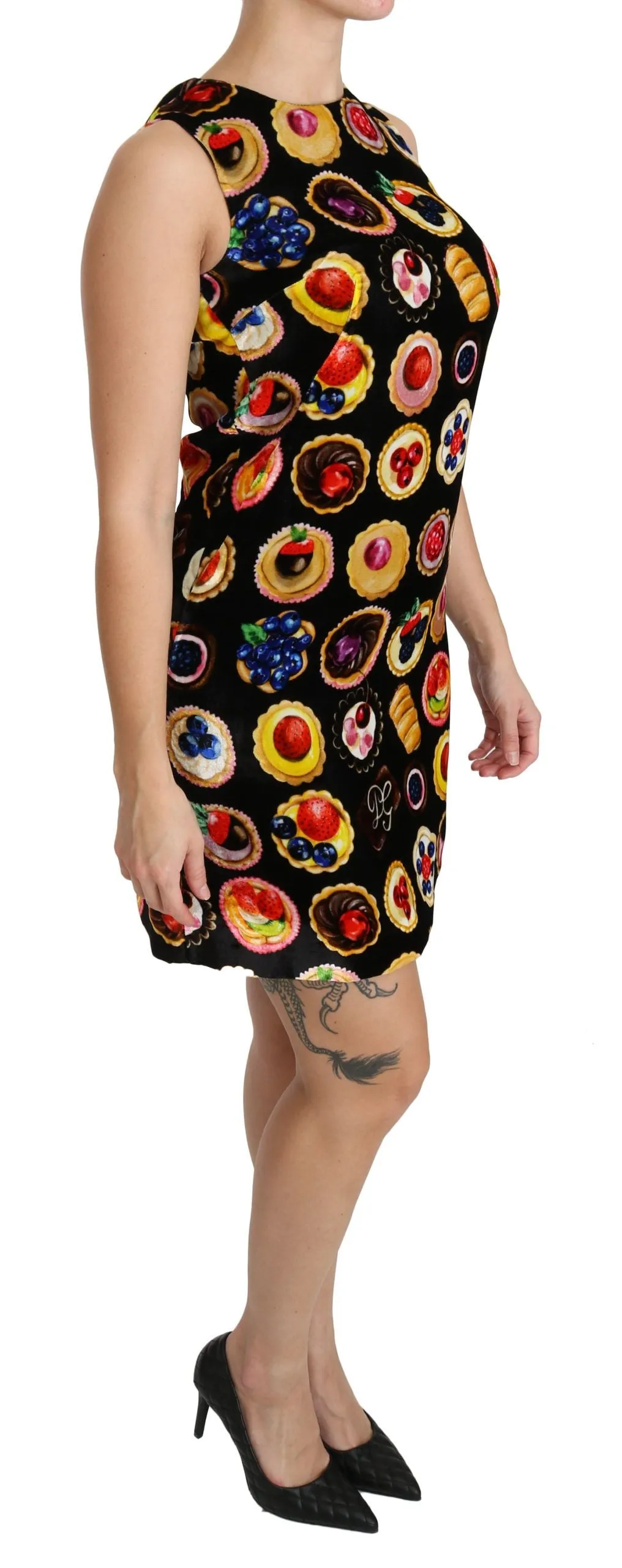 Chic Black Desserts Print Shift Mini Dress sold by Louxly product image thumbnail 2