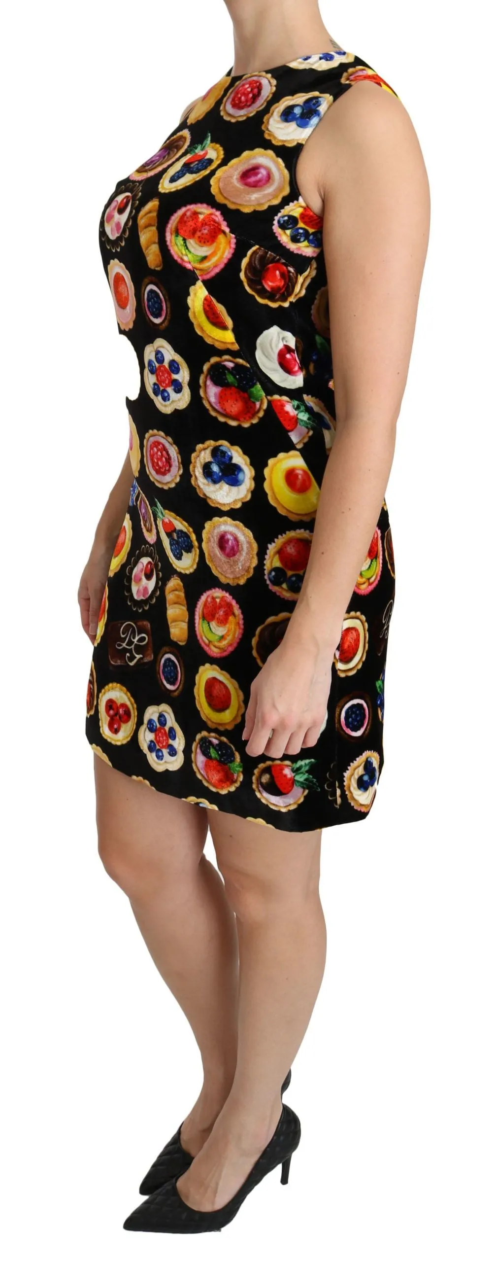 Chic Black Desserts Print Shift Mini Dress sold by Louxly product image thumbnail 3