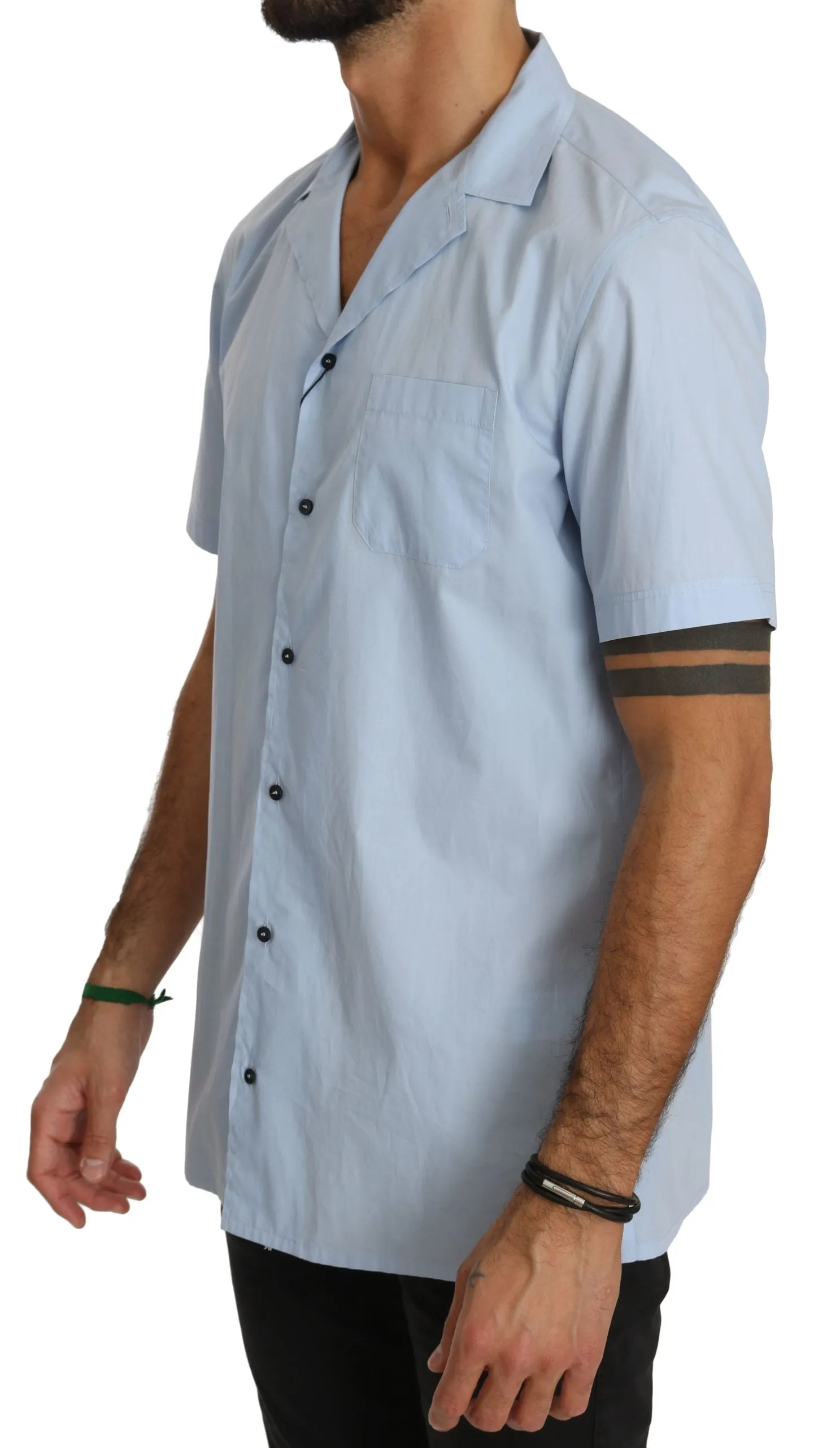 Elegant Blue Cotton Casual Shirt sold by Louxly product image thumbnail 2
