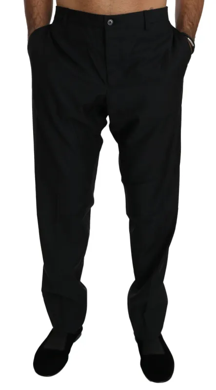Elegant Black Virgin Wool Dress Pants sold by Louxly