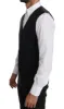 Elegant Blue Formal Wool-Blend Dress Vest sold by Louxly