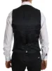 Elegant Blue Formal Wool-Blend Dress Vest sold by Louxly
