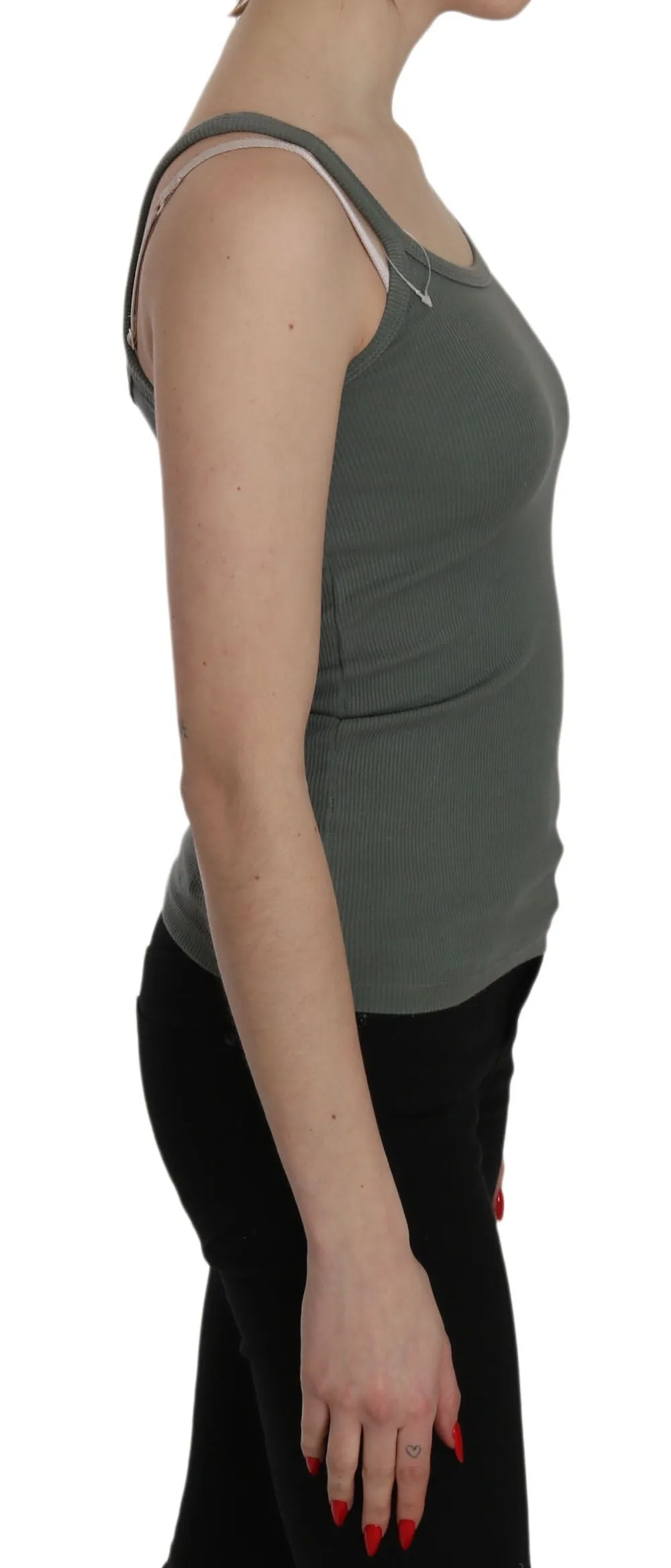 Chic Green Spaghetti Strap Casual Tank Top sold by Louxly product image thumbnail 4