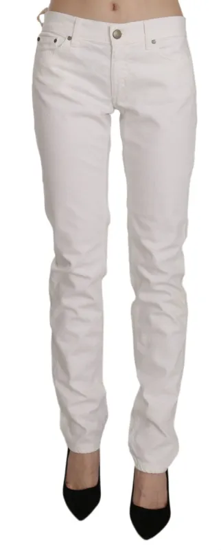 Chic White Skinny Cotton Blend Pants sold by Louxly