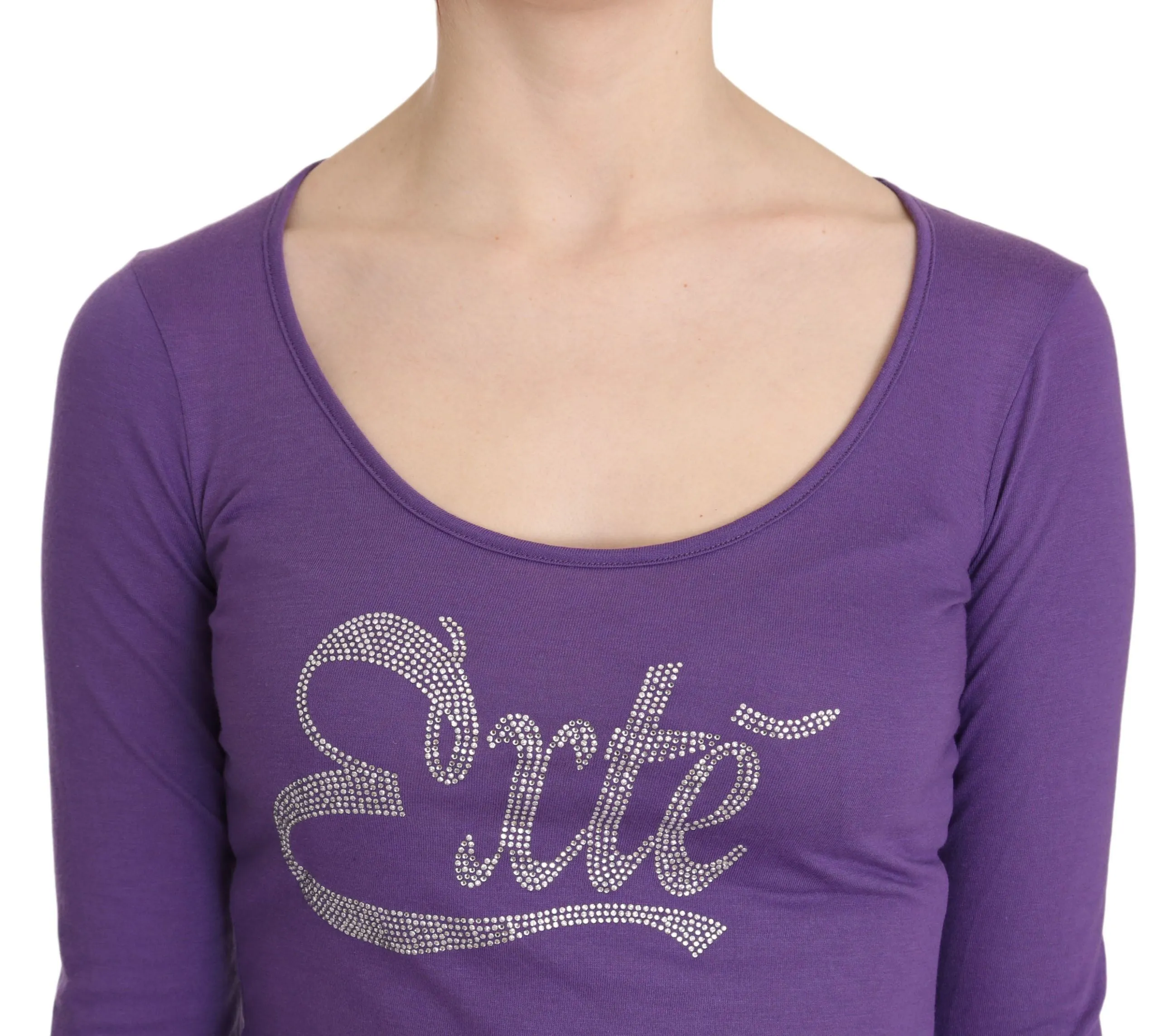 Elegant Purple Crystal Embellished Long Sleeve Top sold by Louxly product image thumbnail 4