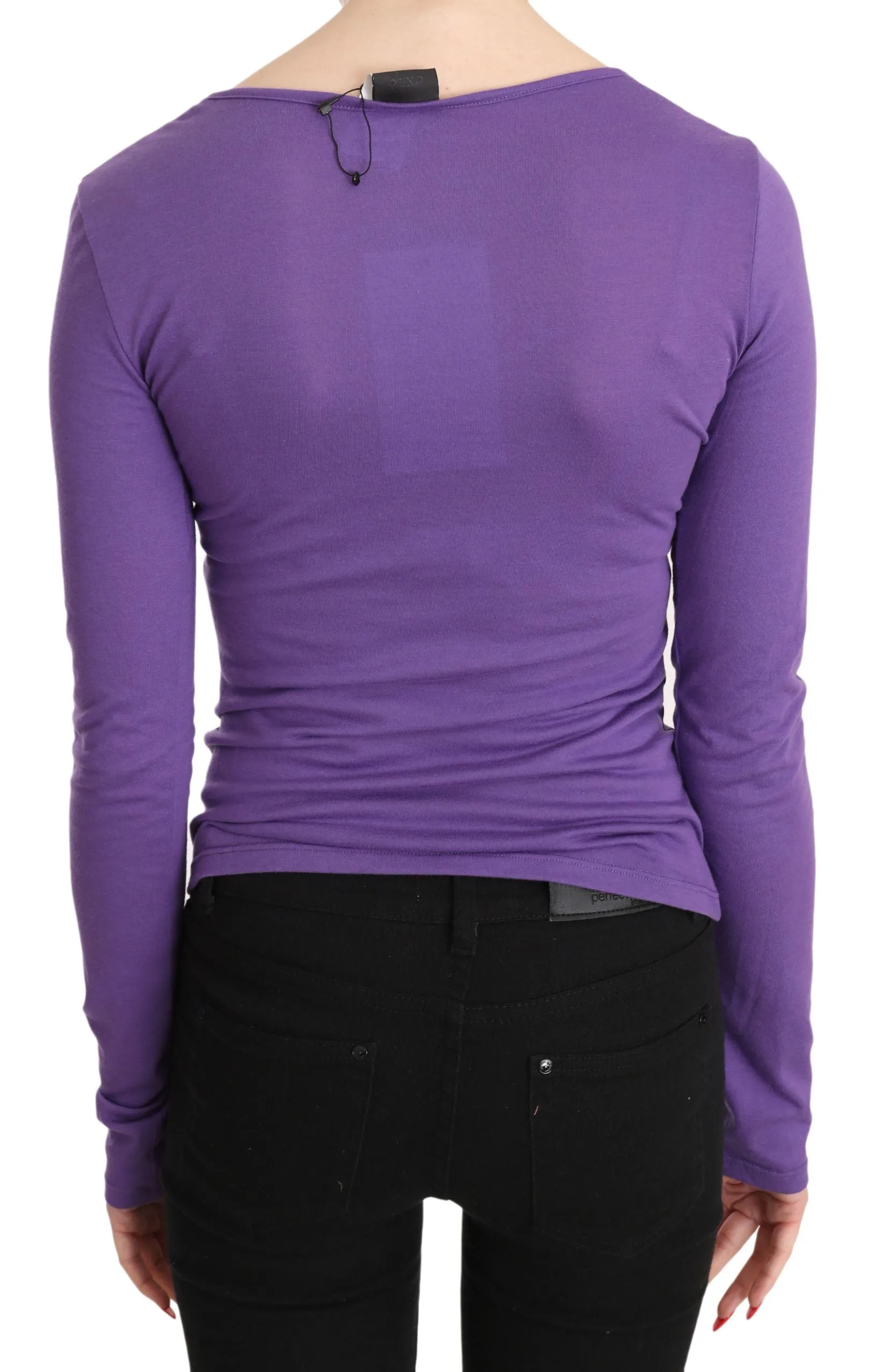 Elegant Purple Crystal Embellished Long Sleeve Top sold by Louxly product image thumbnail 3