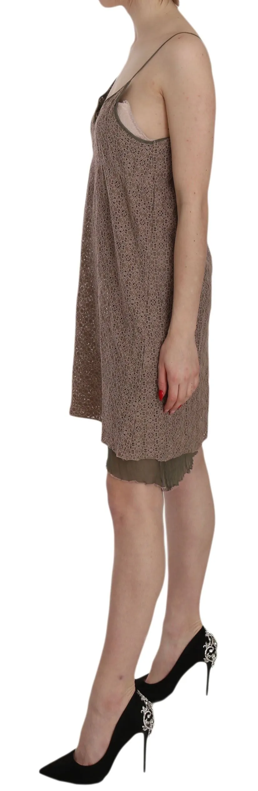 Chic Green A-Line Spaghetti Strap Mini Dress sold by Louxly product image thumbnail 3