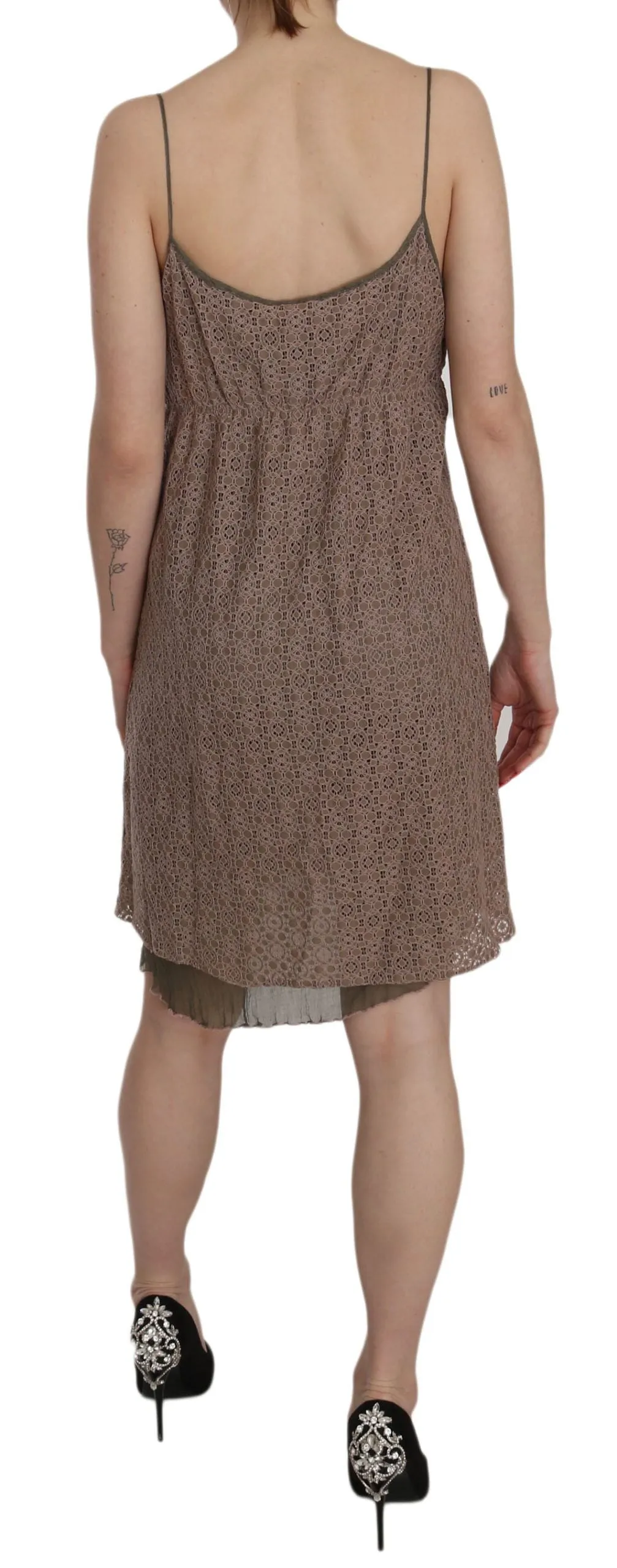 Chic Green A-Line Spaghetti Strap Mini Dress sold by Louxly product image thumbnail 4