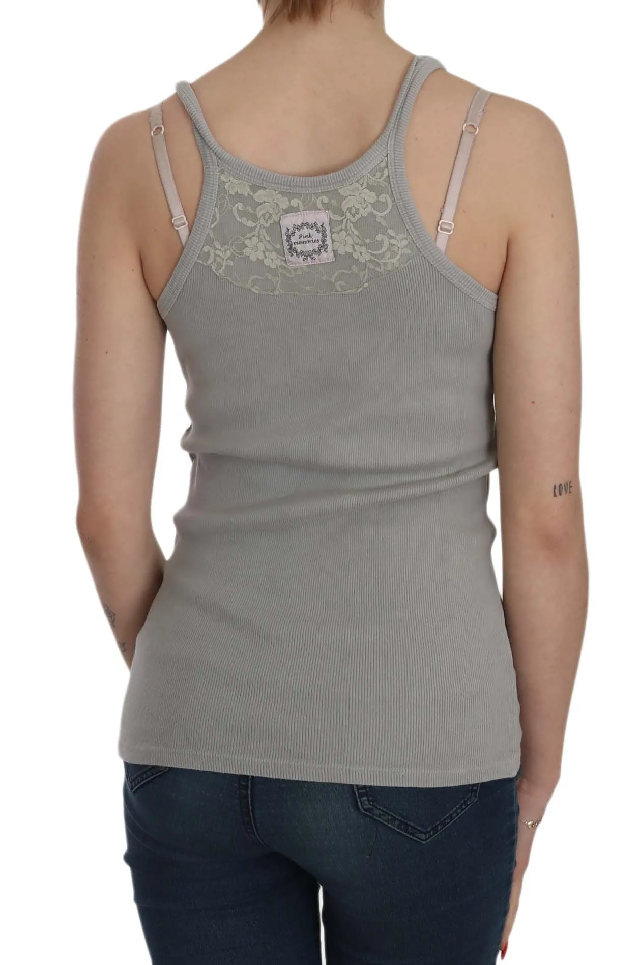 Elegant Sleeveless Grey Cotton Blouse sold by Louxly product image thumbnail 4