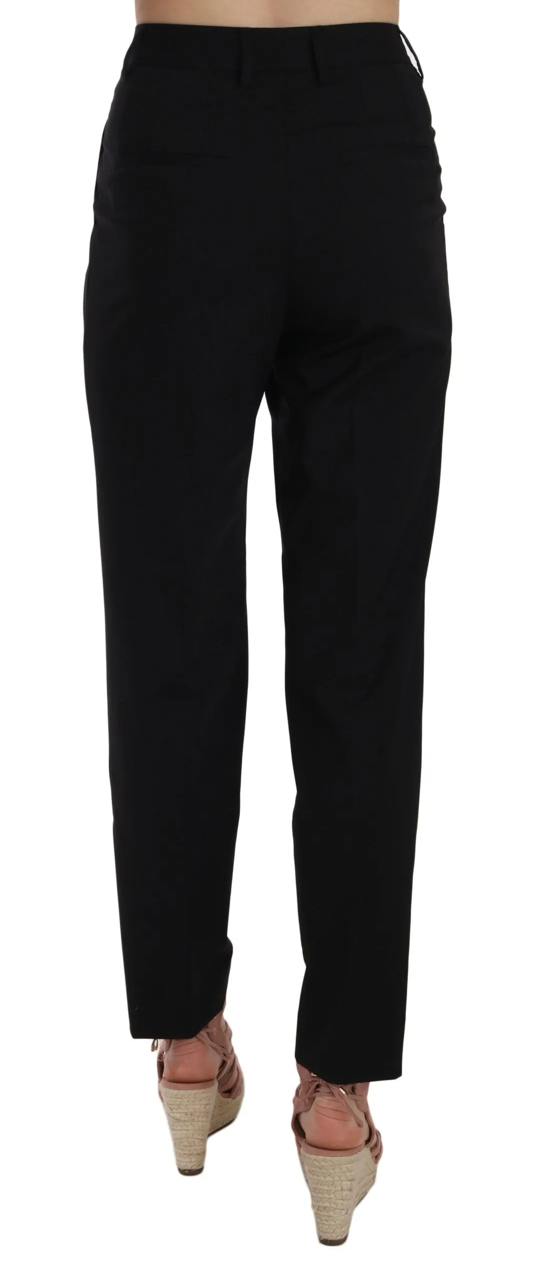 Elegant Pleated Tapered Black Trousers sold by Louxly product image thumbnail 4