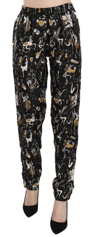 Elegant High Waist Tapered Silk Pants sold by Louxly